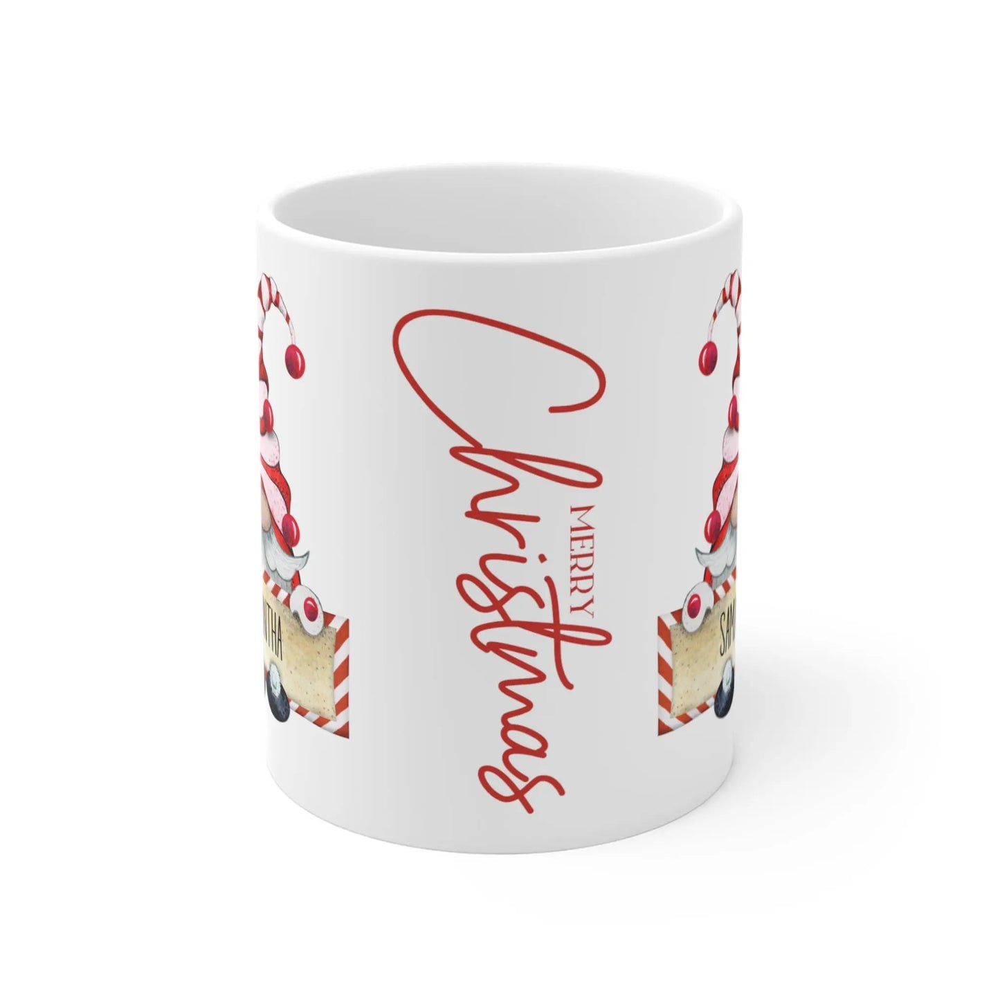 front Personalised Christmas Mug Christmas Gonk