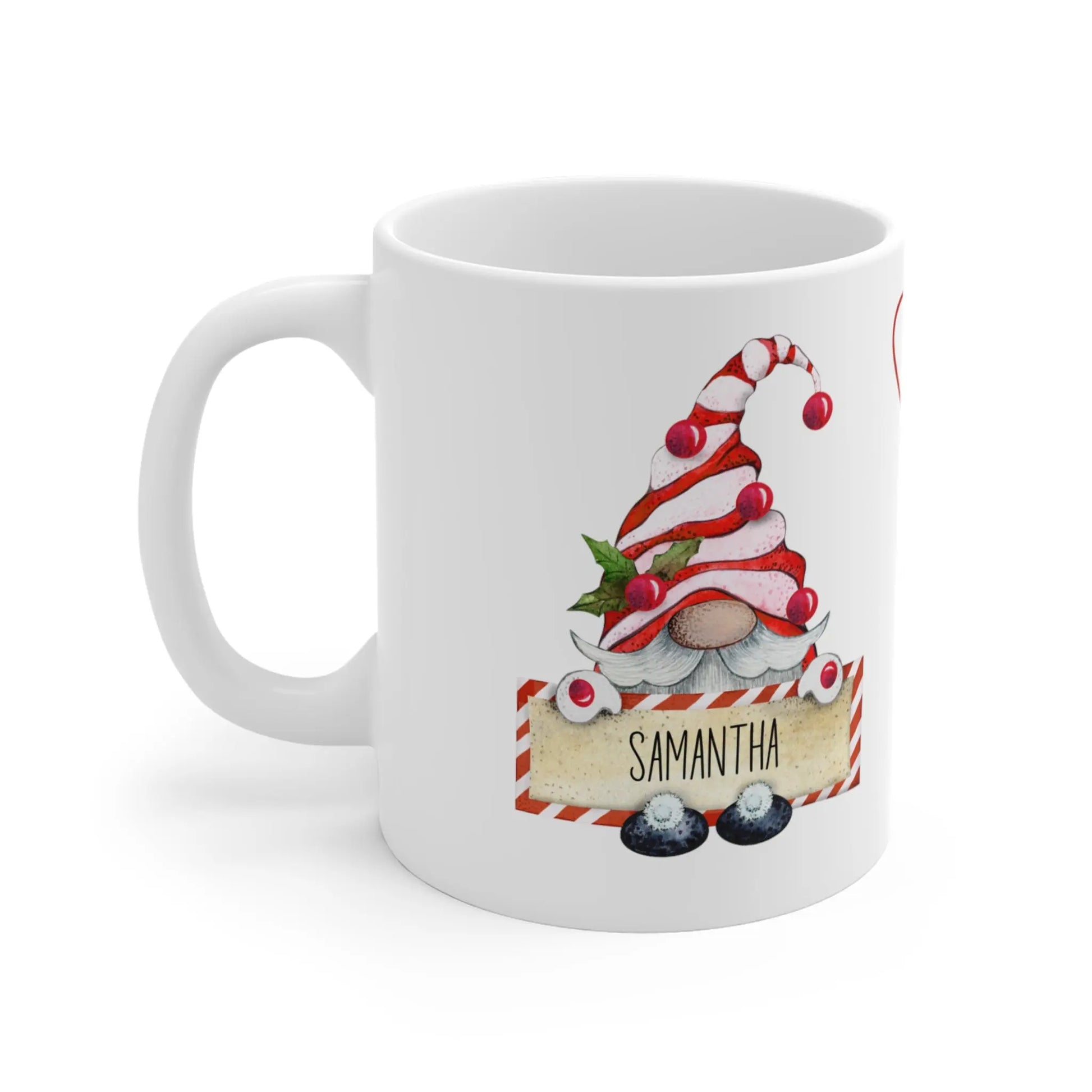 left Personalised Christmas Mug Christmas Gonk