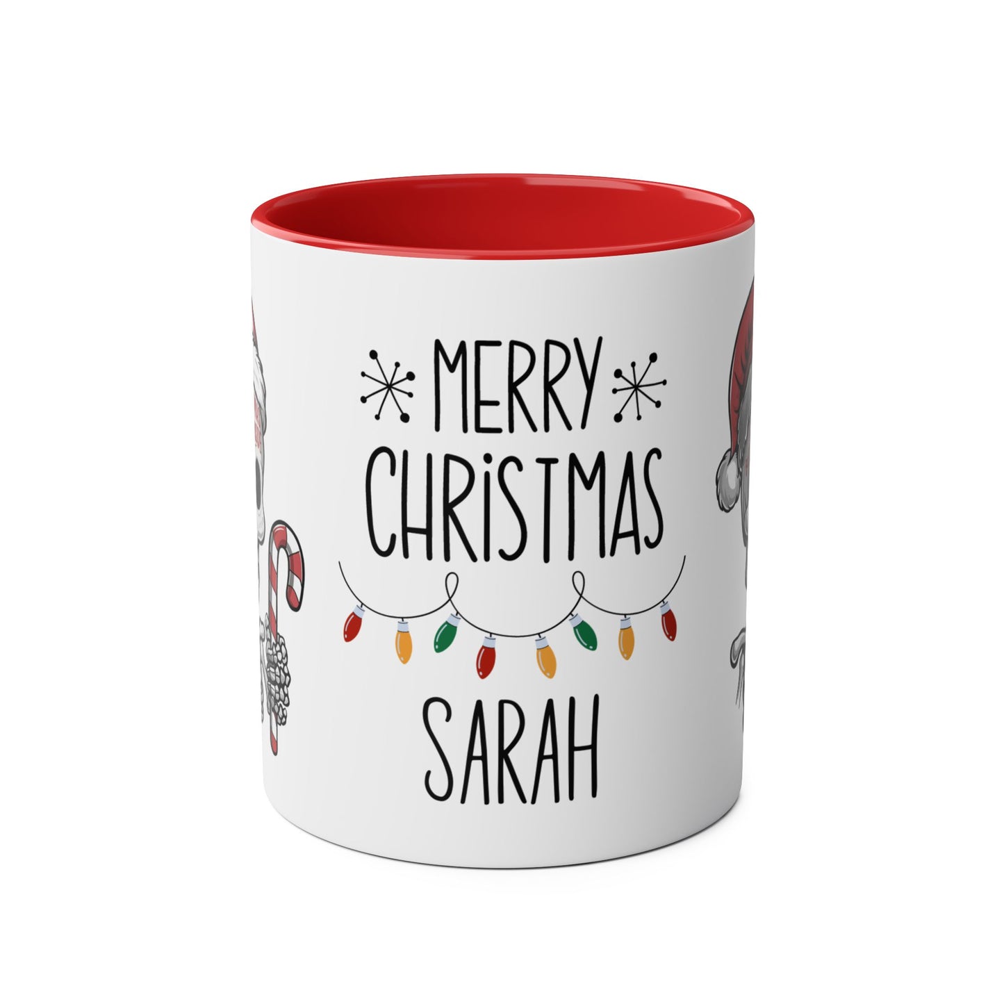 front Personalised Christmas Mug When Your Dead Inside But It's Christmas