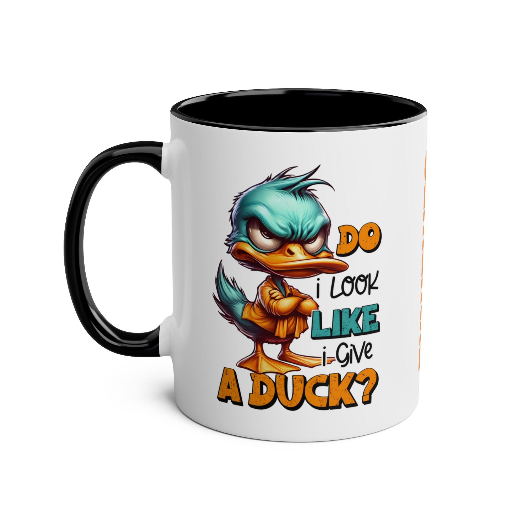 Left Personalised Do I Look Like I Give A Duck Black Mug