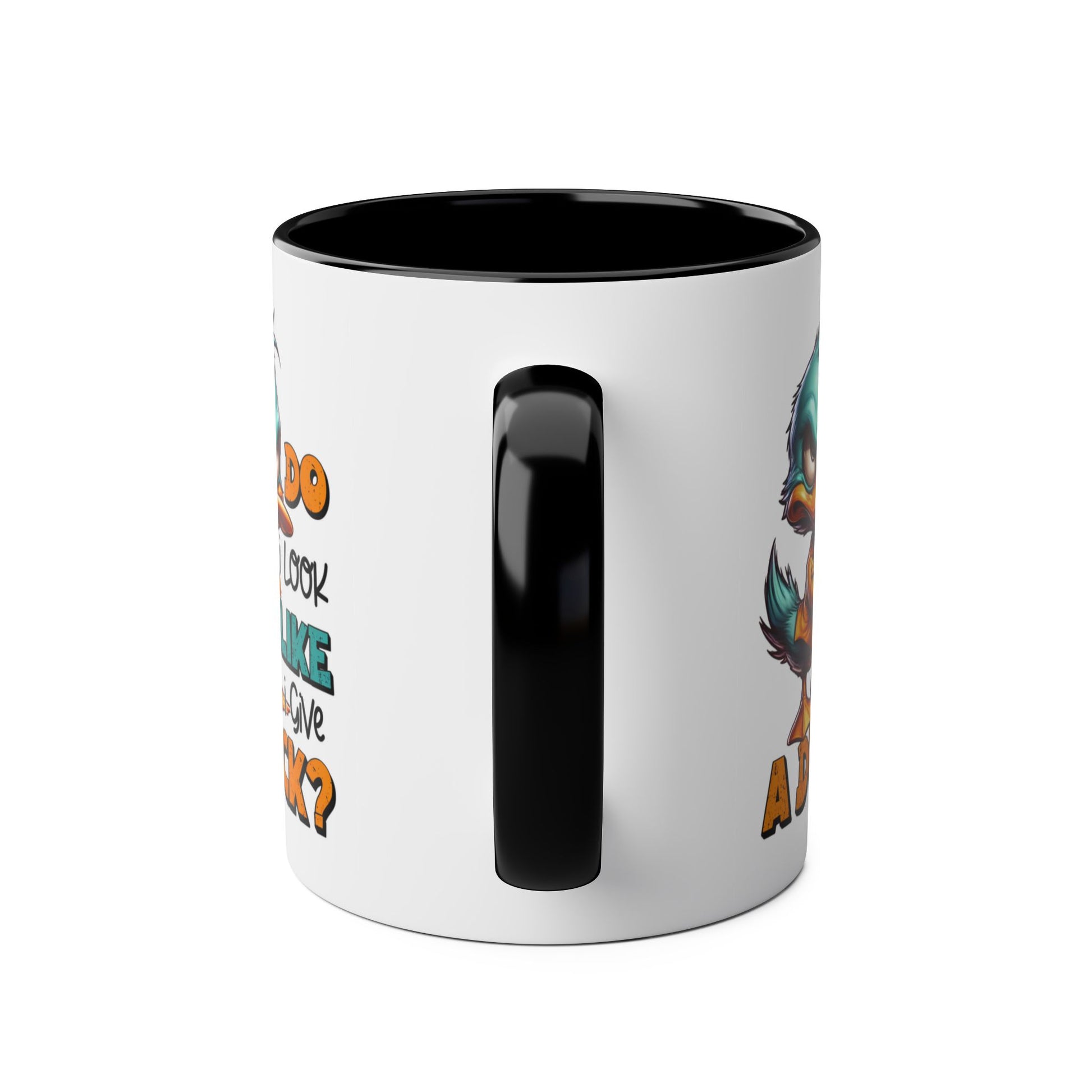 Handle Personalised Do I Look Like I Give A Duck Black Mug