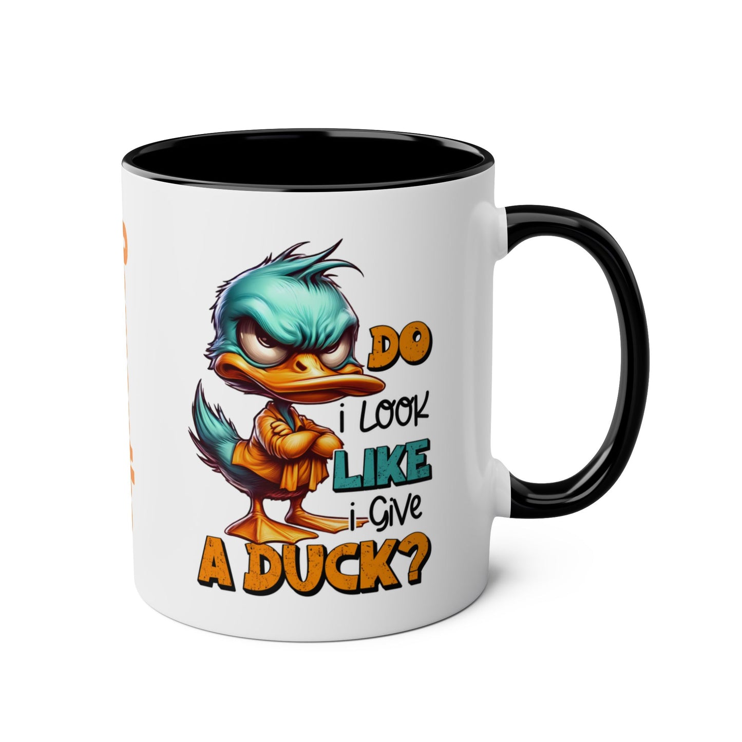 Right Personalised Do I Look Like I Give A Duck Black Mug