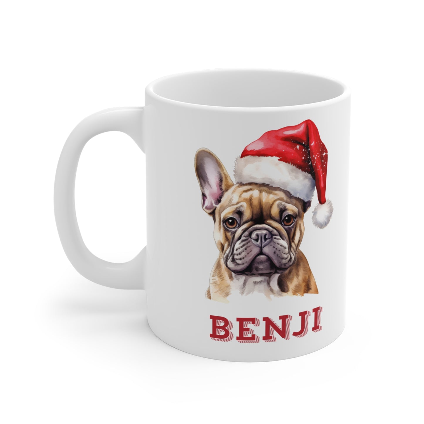 Left Personalised Dog Lovers French Bulldog Christmas Gift Mug