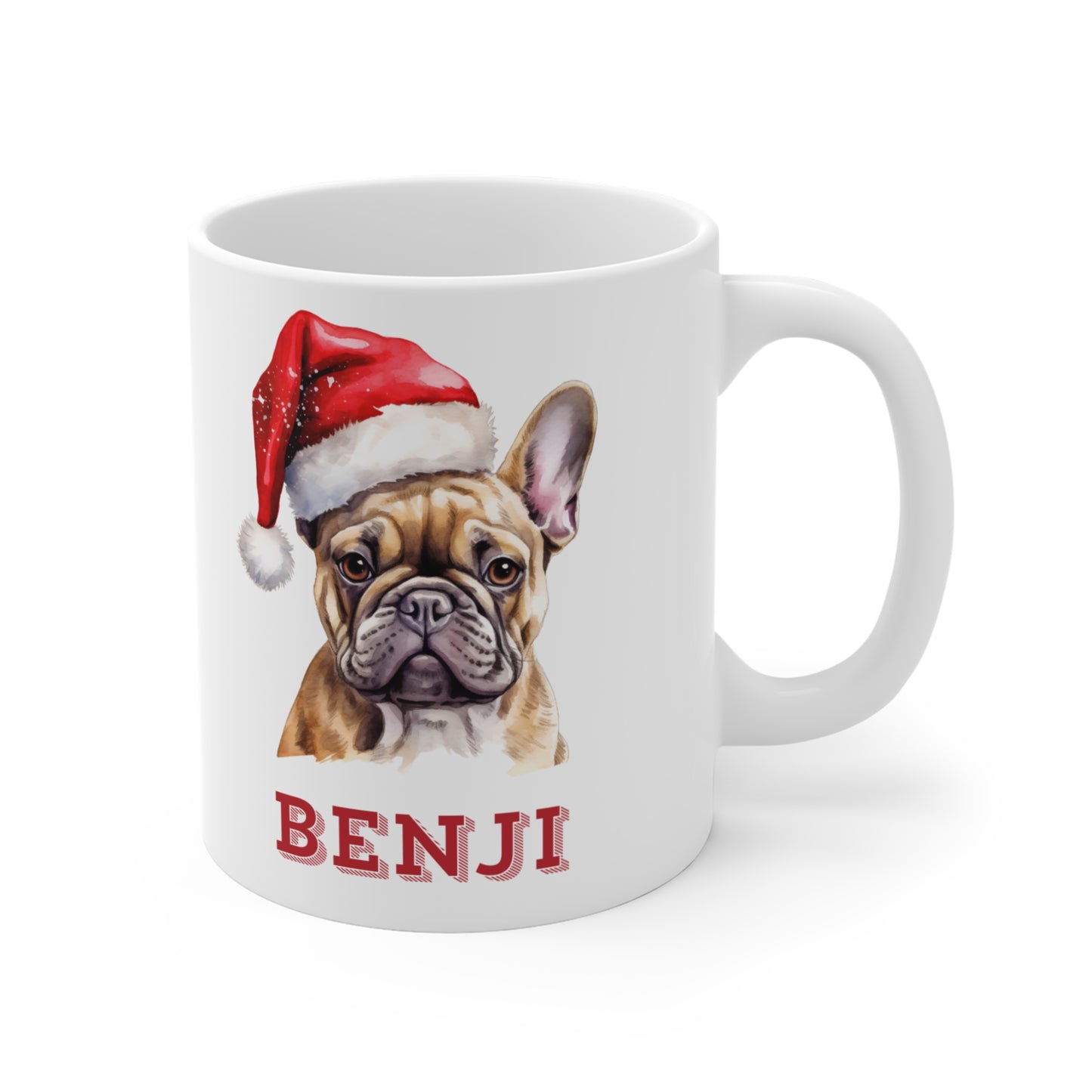 Left Personalised Dog Lovers French Bulldog Christmas Gift Mug