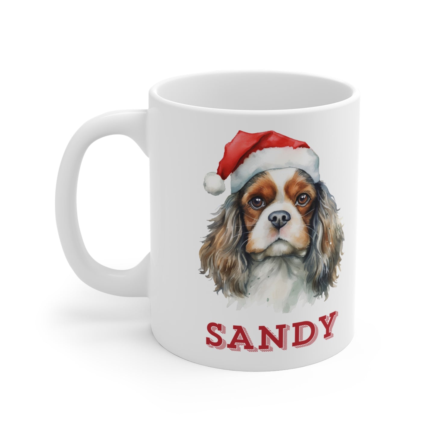 Left Personalised Dog Lovers King Charles Spaniel Christmas Gift Mug