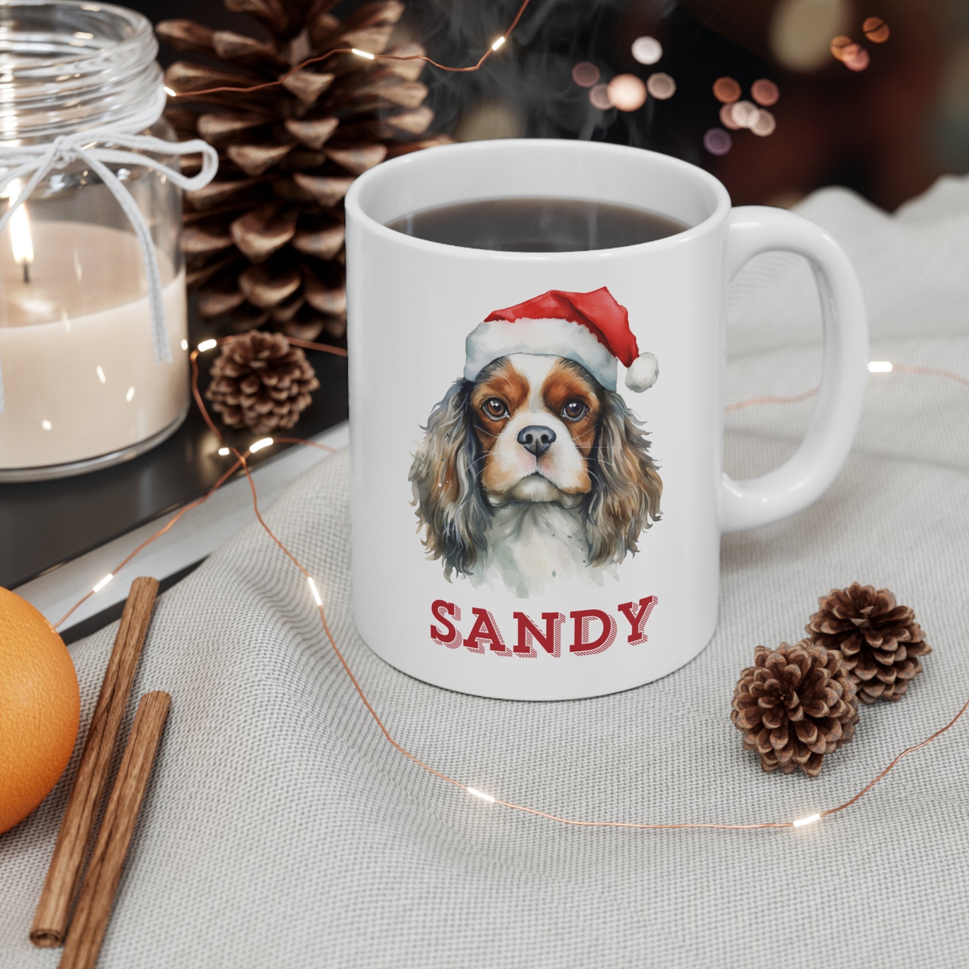 Context Personalised Dog Lovers King Charles Spaniel Christmas Gift Mug