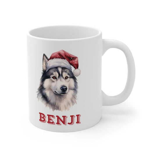 Right Personalised Dog Lovers Siberian Huskey Christmas Gift Mug