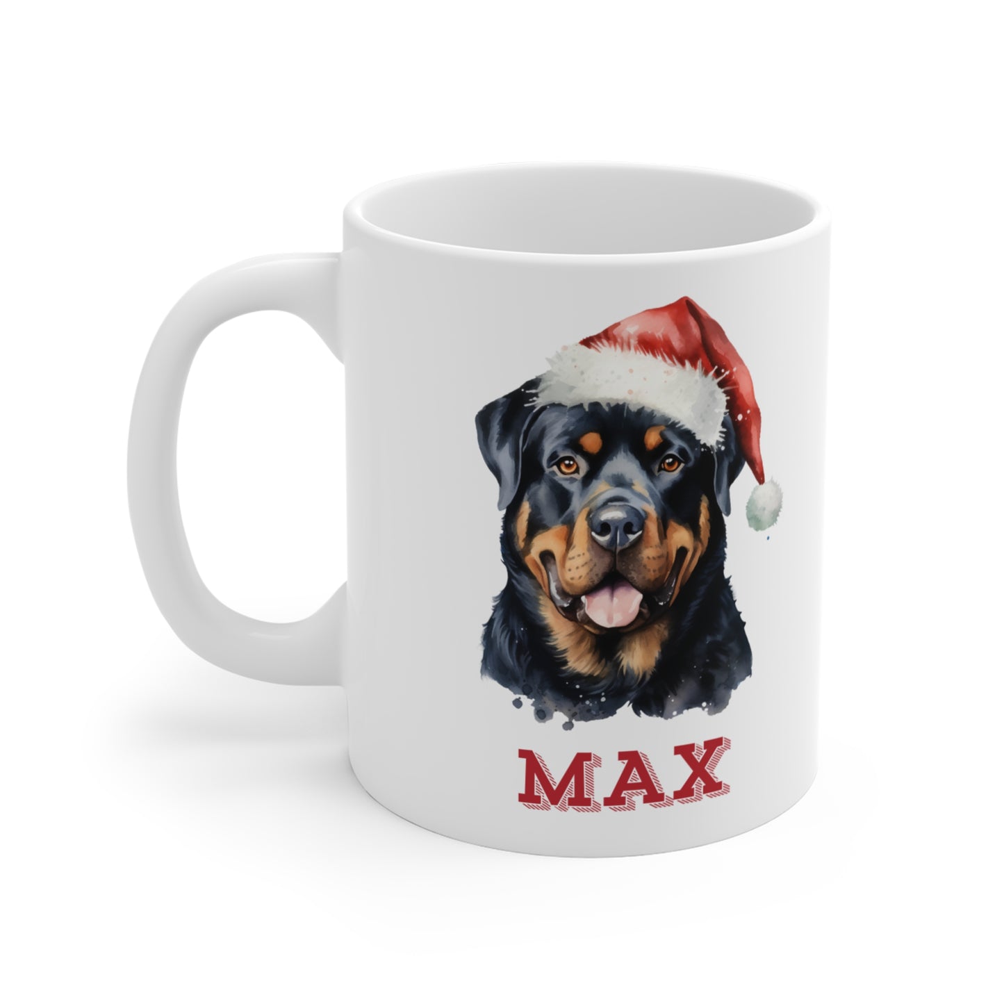 Left Personalised Dog Lovers rottweiler Christmas Gift Mug