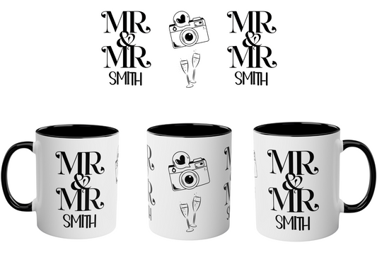 Personalised Mr & Mr Mugs Gay Wedding Gifts 2 Pack