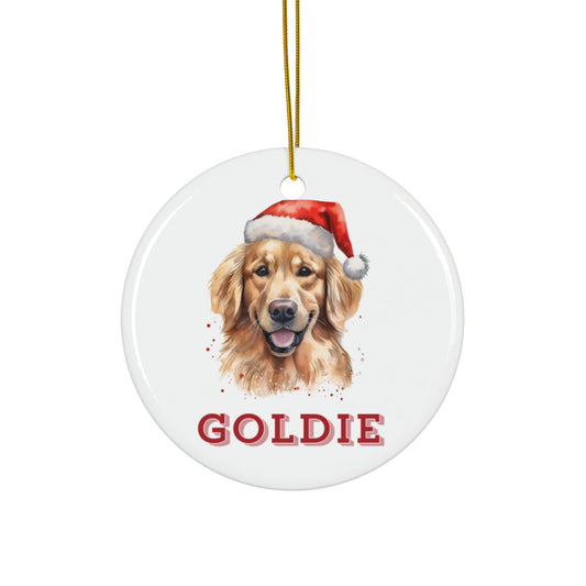 Personalised Golden Retriever Christmas Tree Bauble