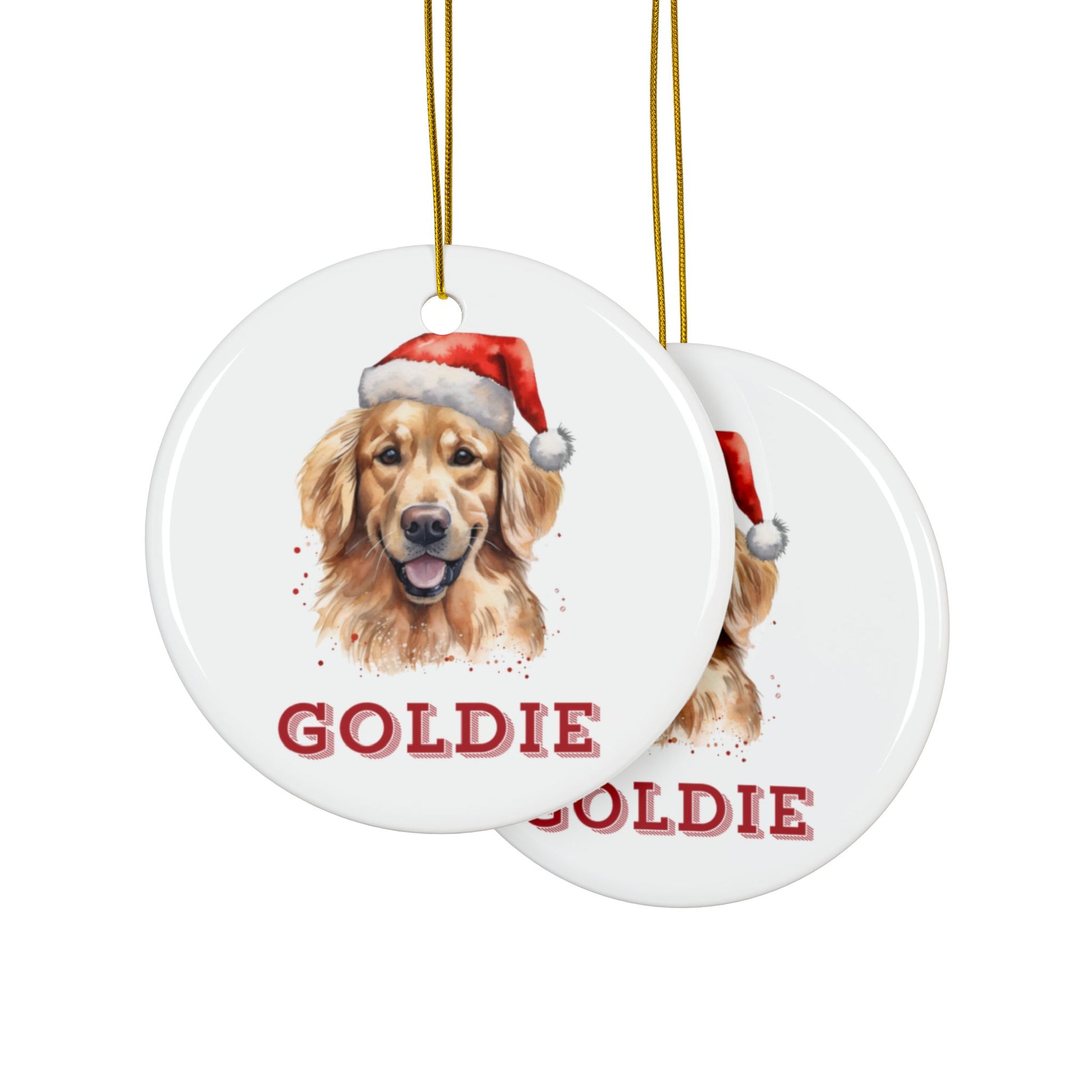 context Personalised Golden Retriever Christmas Tree Bauble