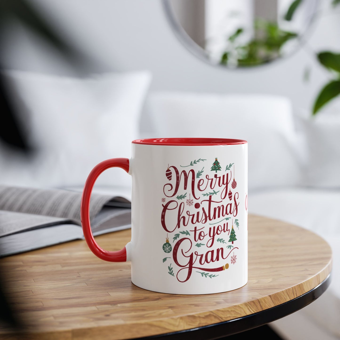 Context Personalised Merry Christmas Gran Red Christmas Mug