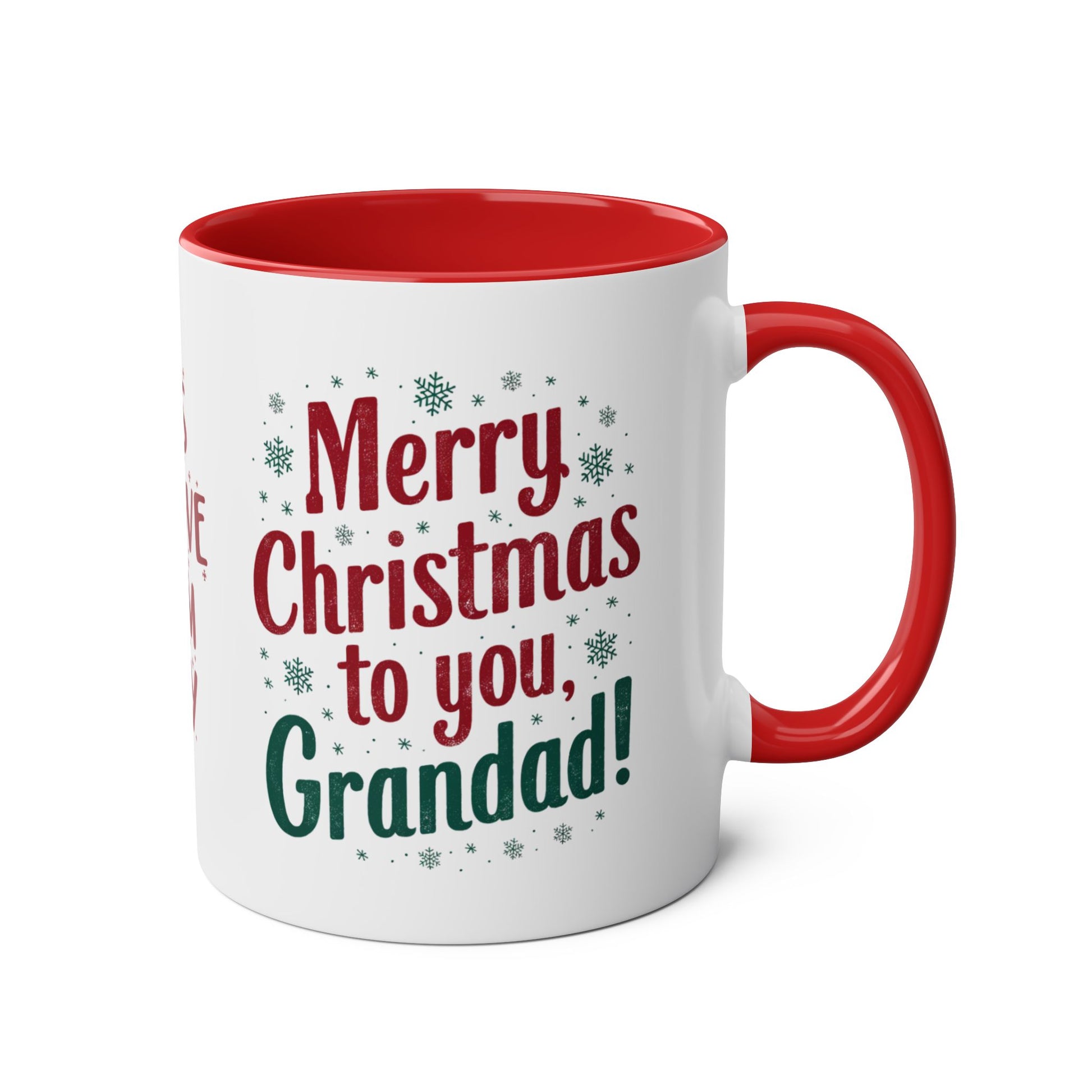 RIght side Personalised Grandad Red Christmas Mug