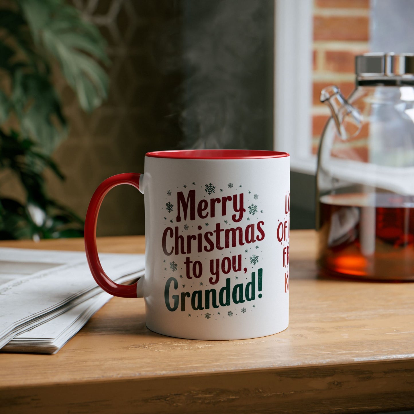 Context Personalised Grandad Red Christmas Mug