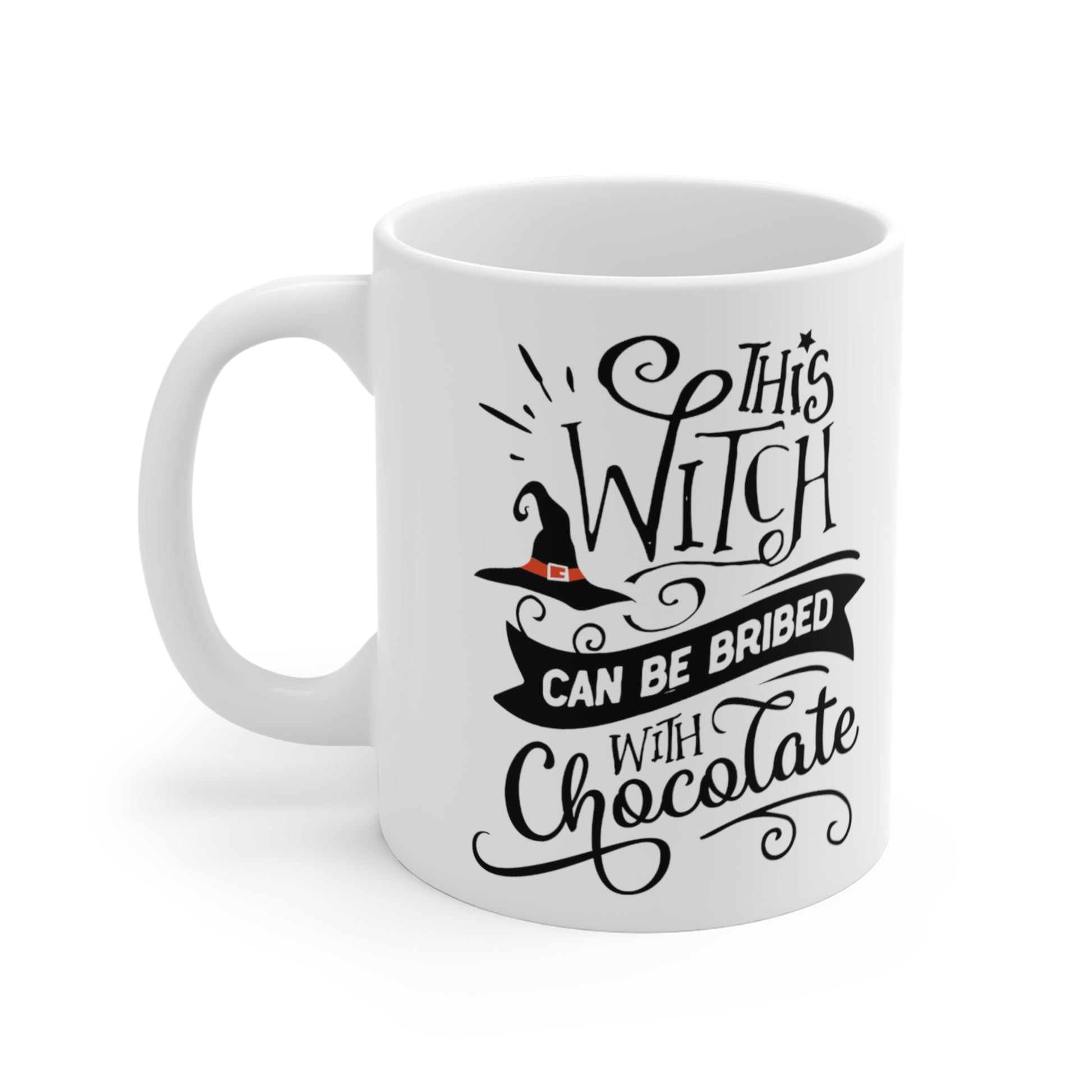 left Personalised Halloween Mug This Witch Can Be Bribed With Chocolate