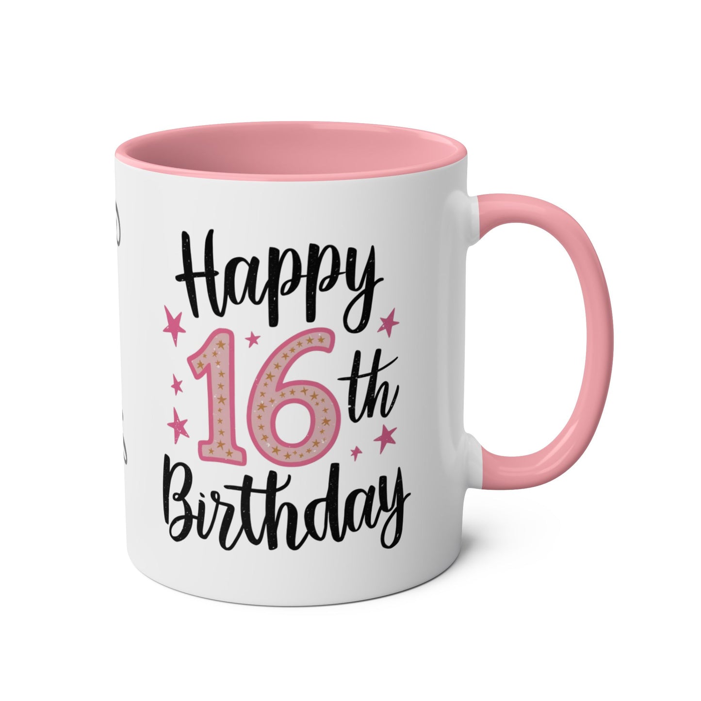 RIght Personalised Happy 16th Birthday Pink Mug