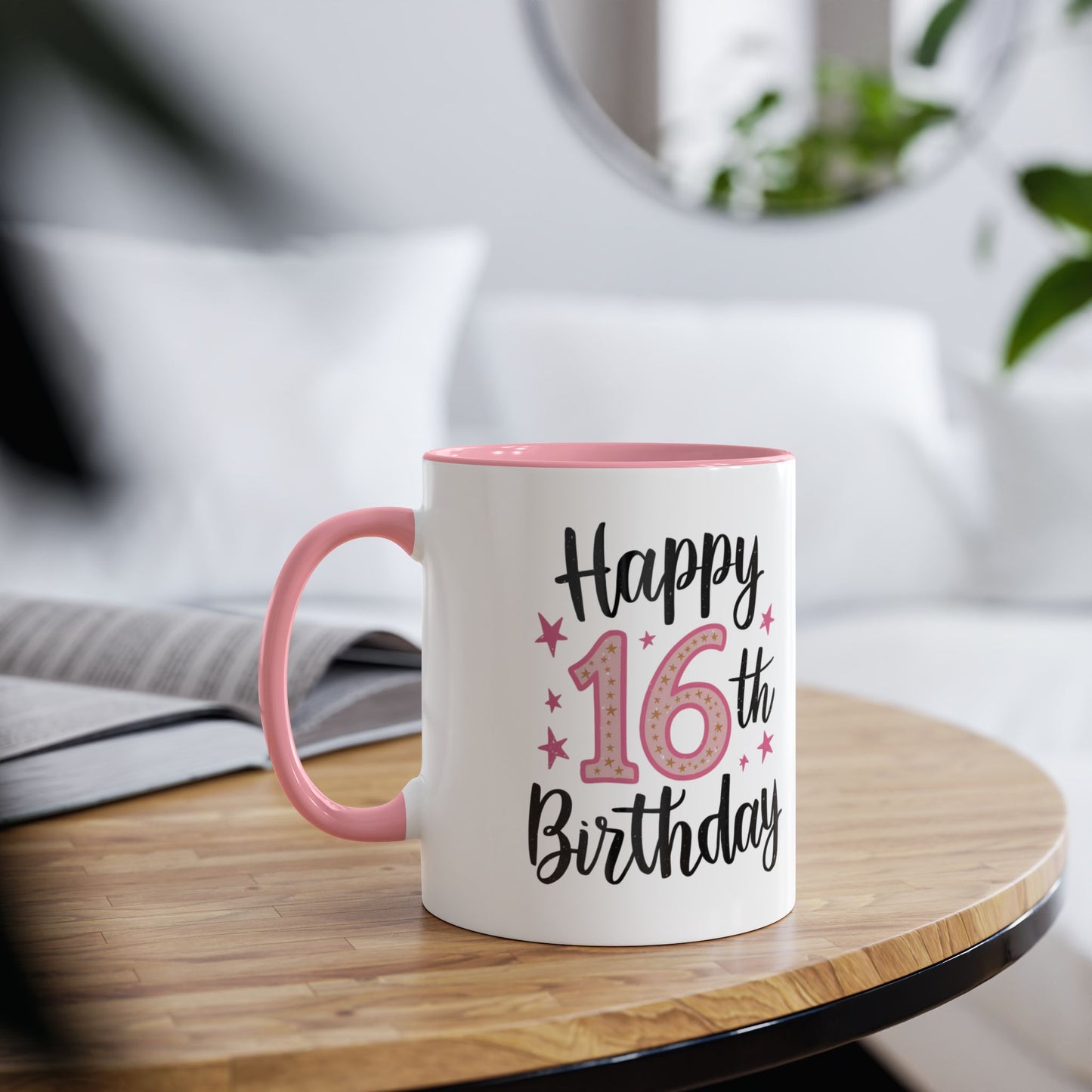 Context 
Personalised Happy 16th Birthday Pink Mug