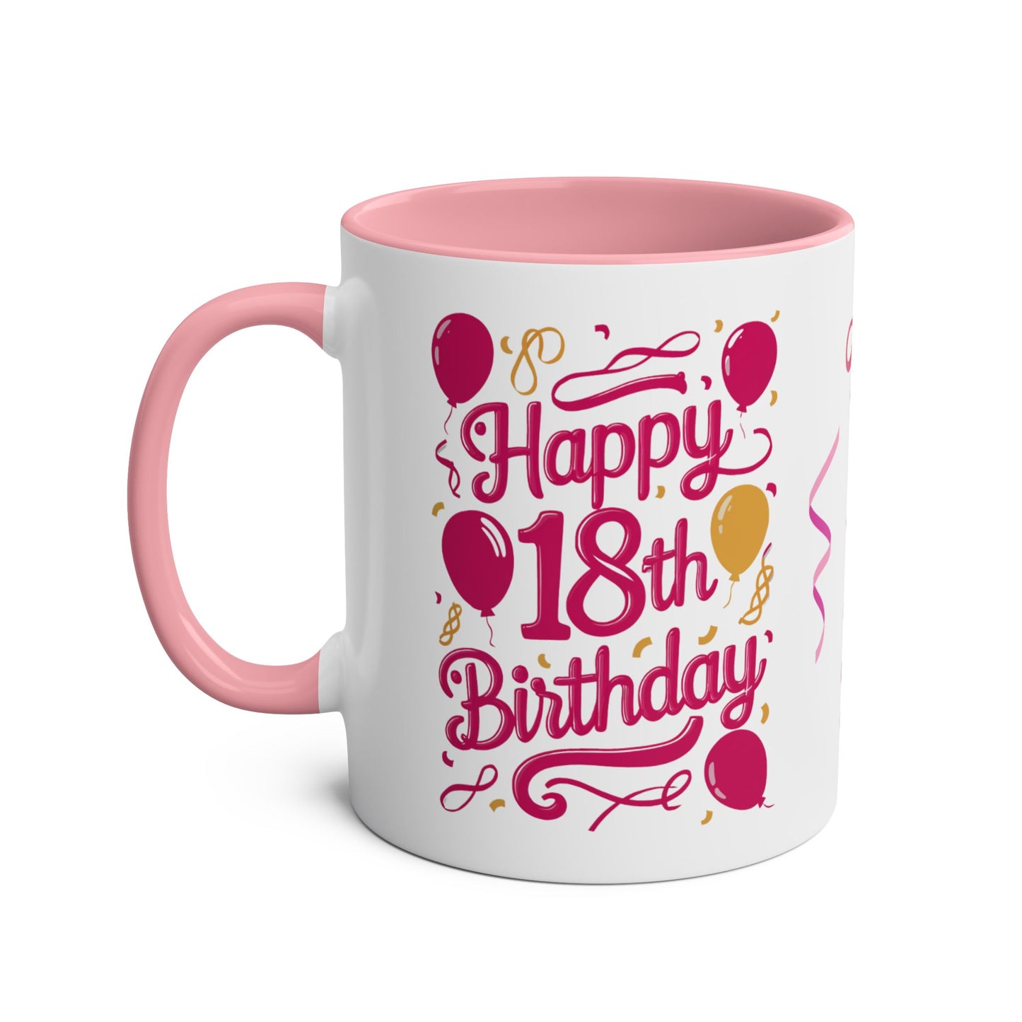 Left Personalised Happy 18th Birthday Pink Mug