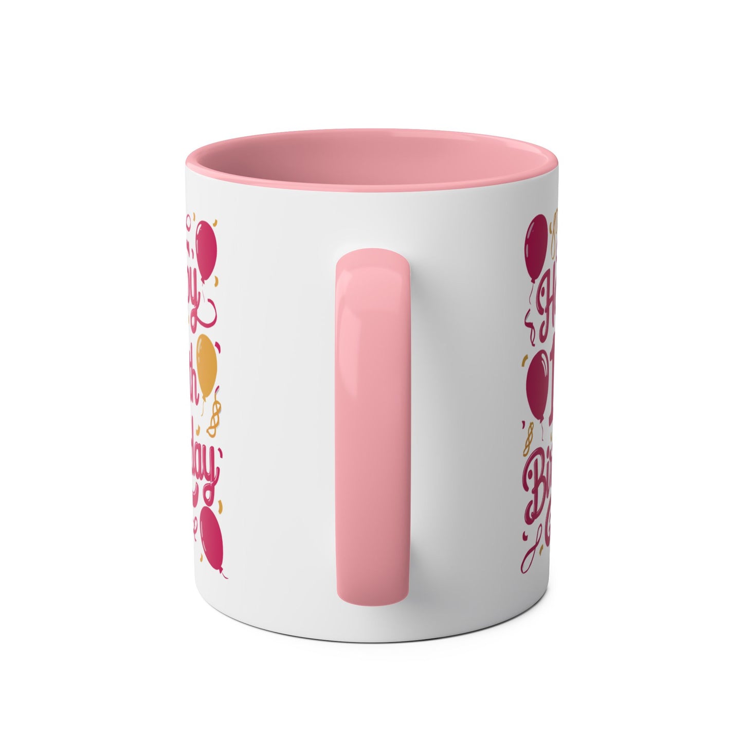 Handle Personalised Happy 18th Birthday Pink Mug