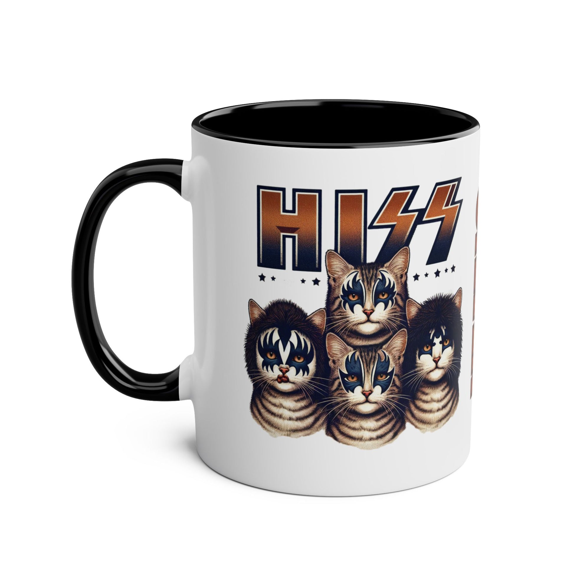 Left Personalised Hiss Rock Band Cats Mug