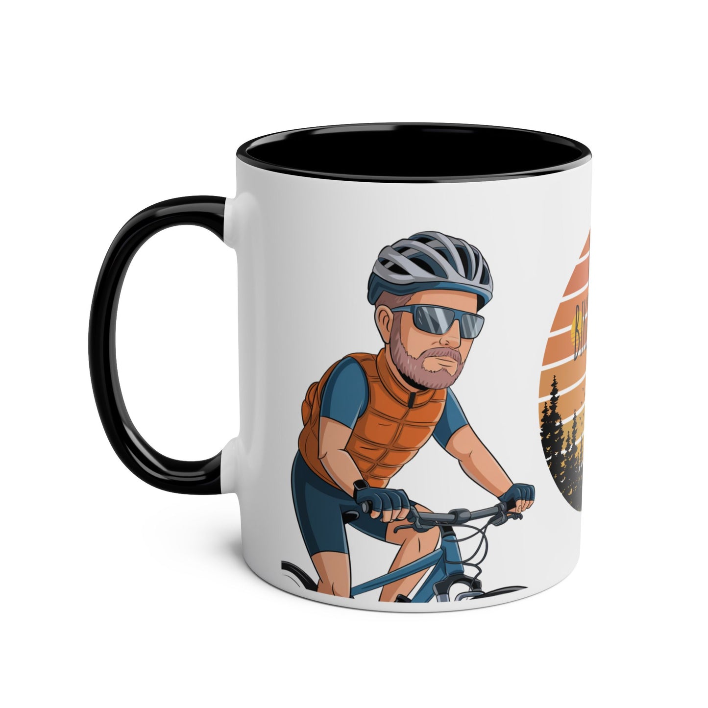 Left Side Personalised Hobby Mug Bike Crazy Biking Black Mug