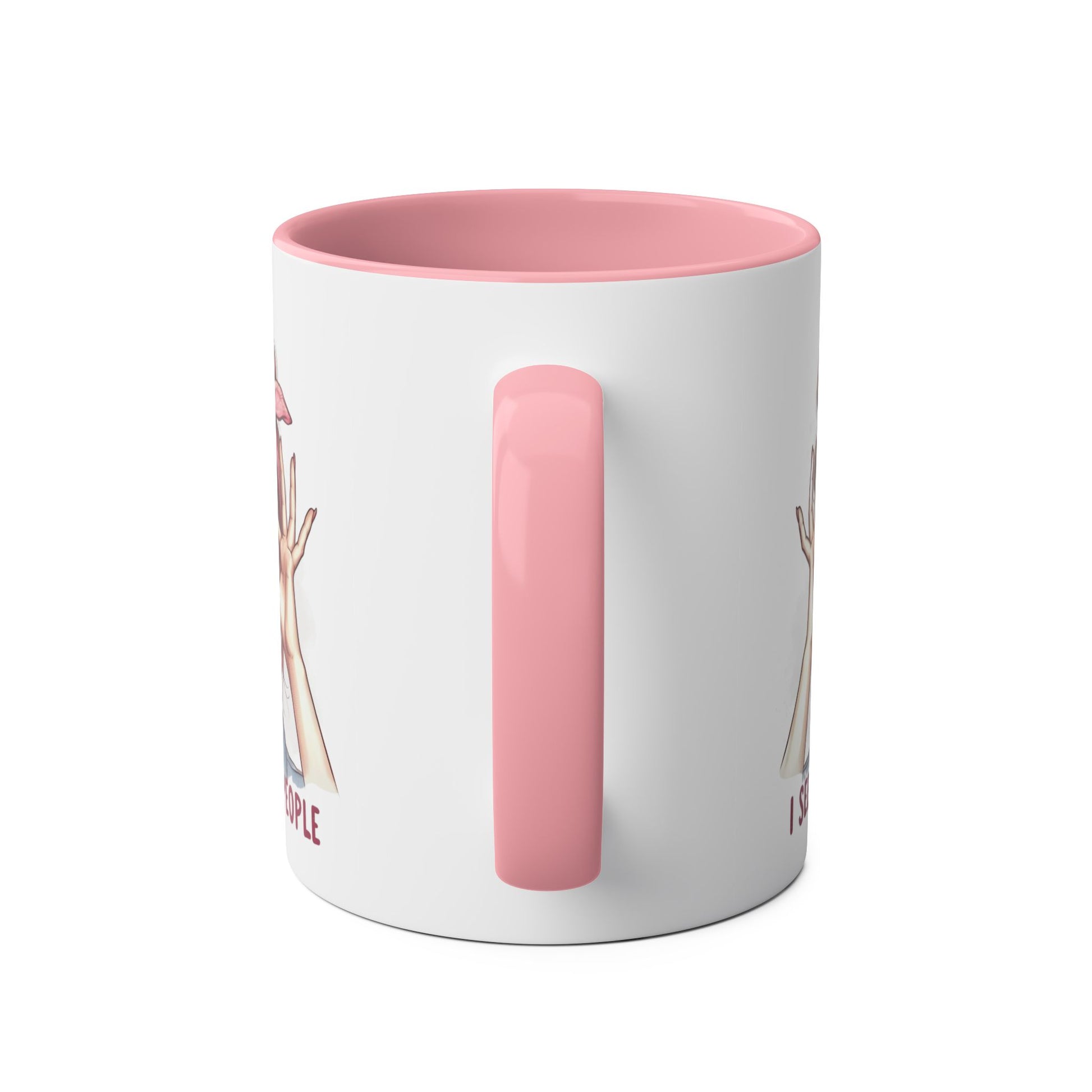 Handle Personalised I See Stupid People Funny Quotes Pink Mug