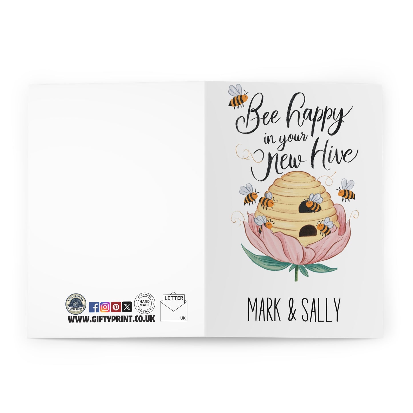 open Personalised New Home Card Bee Happy In Your New Hive