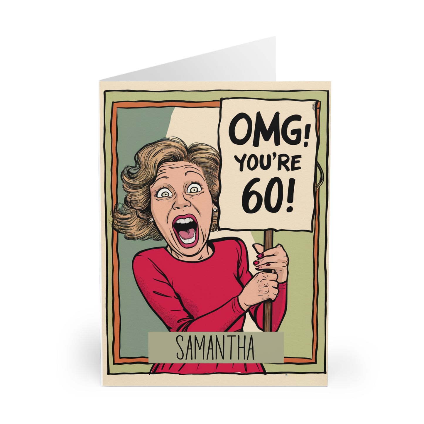 Personalised OMG You're 60 Shocked Lady 60th Birthday Card