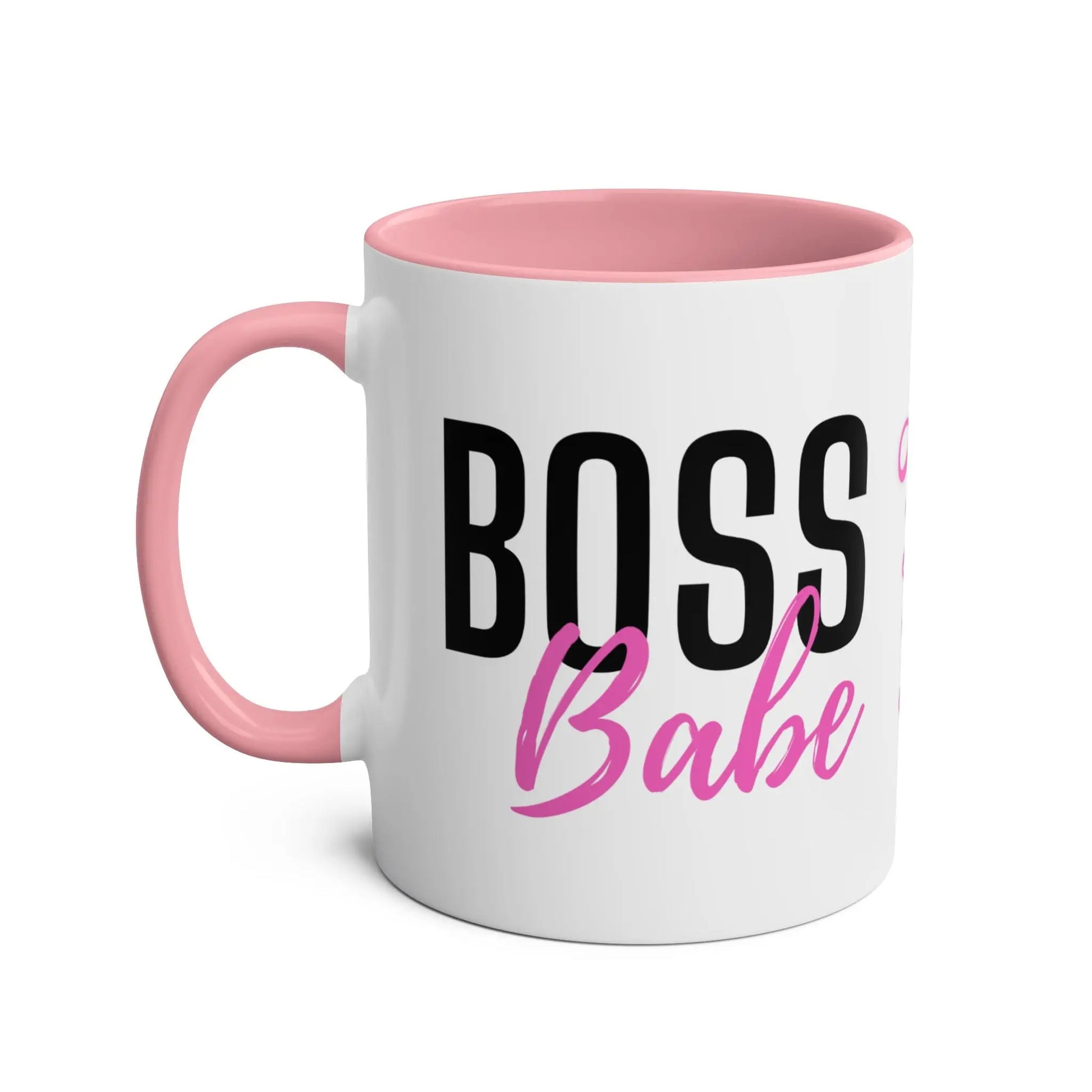 Left Personalised Pink Mug Boss Babe Two Tone Pink