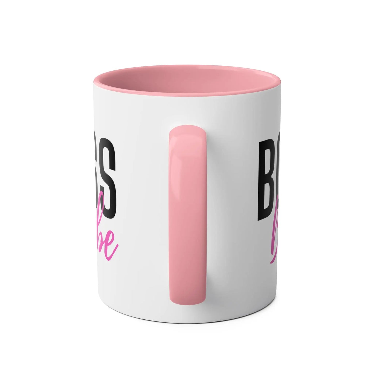 Left Personalised Pink Mug Boss Babe Two Tone Pink