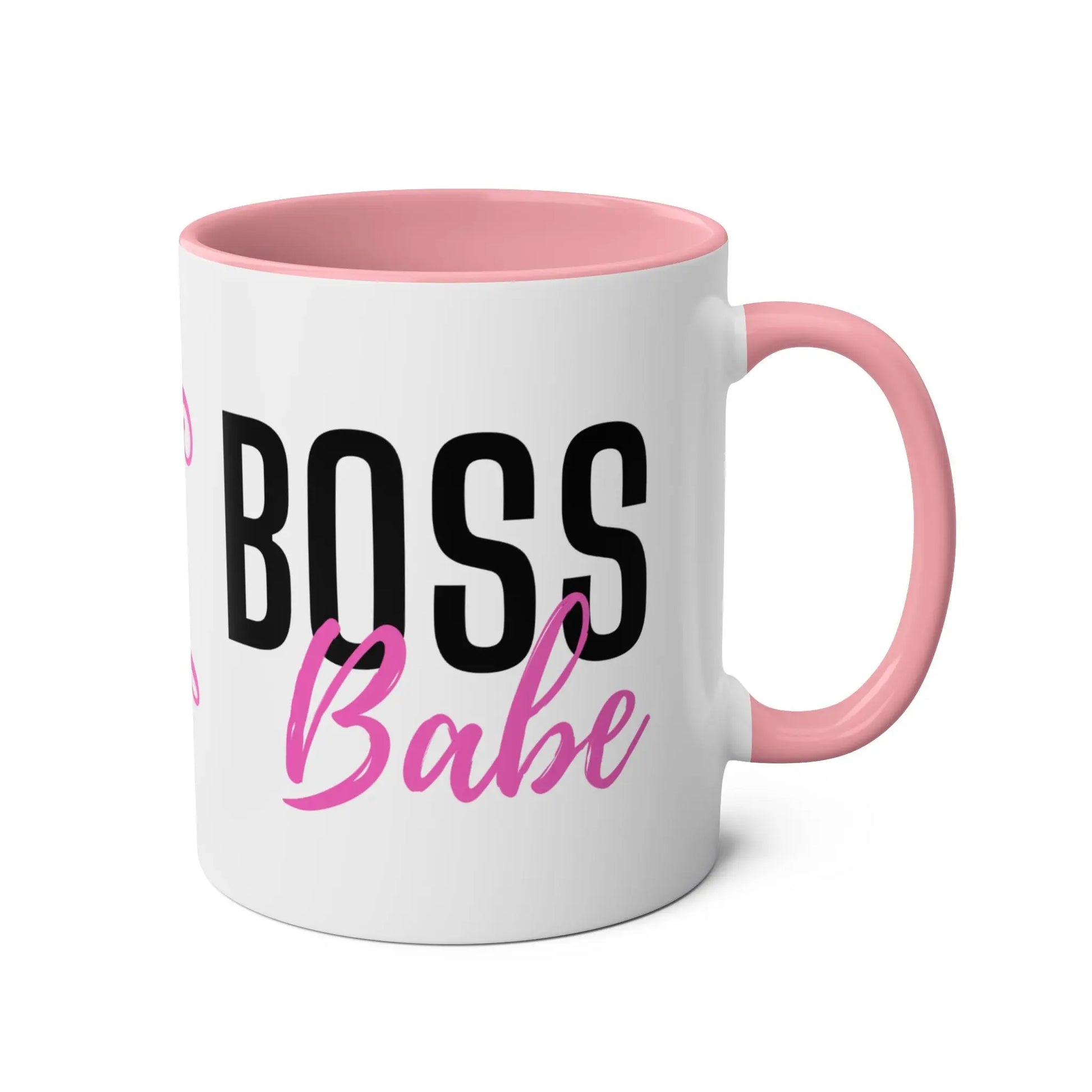 Right Personalised Pink Mug Boss Babe Two Tone Pink