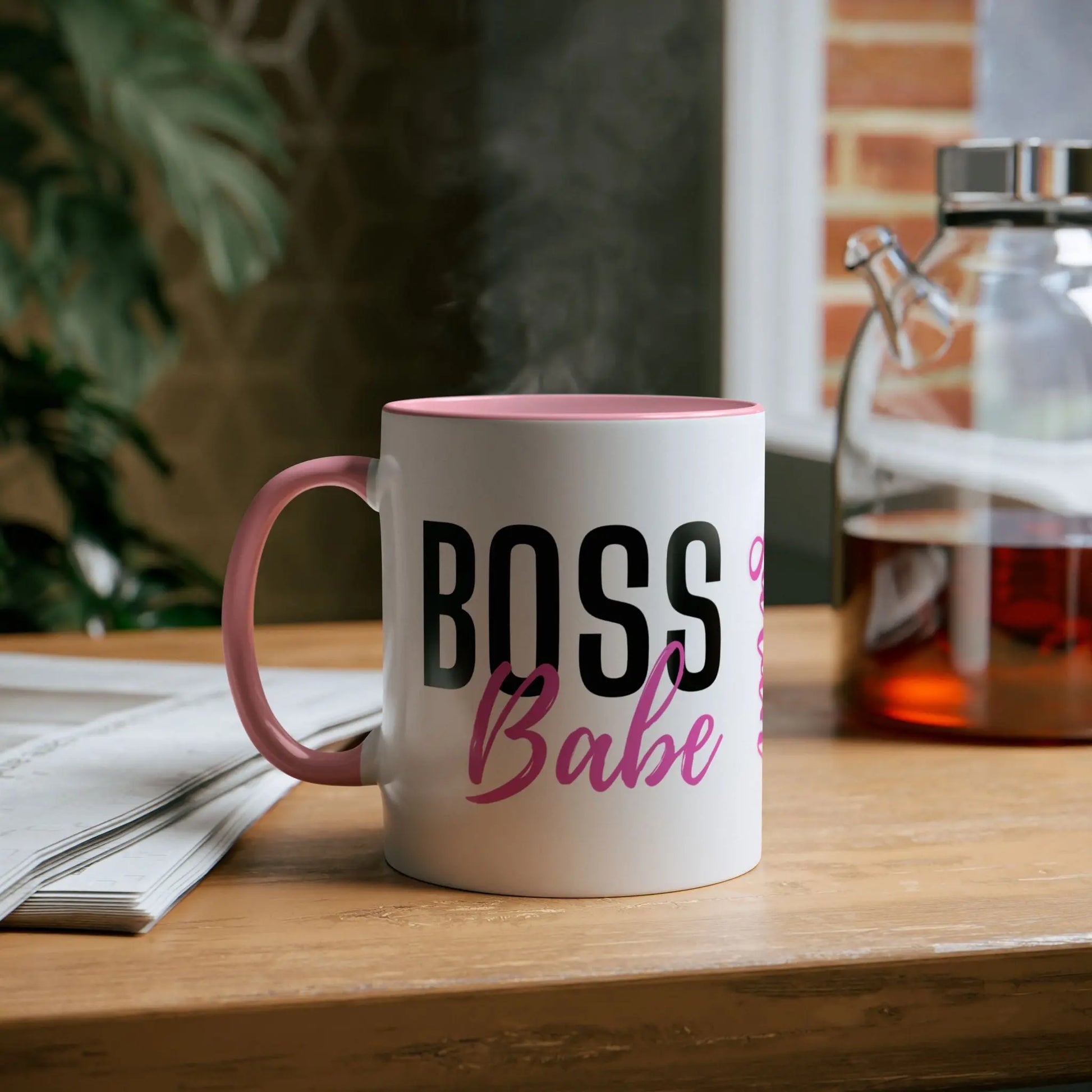 Personalised Pink Mug Boss Babe Two Tone Pink