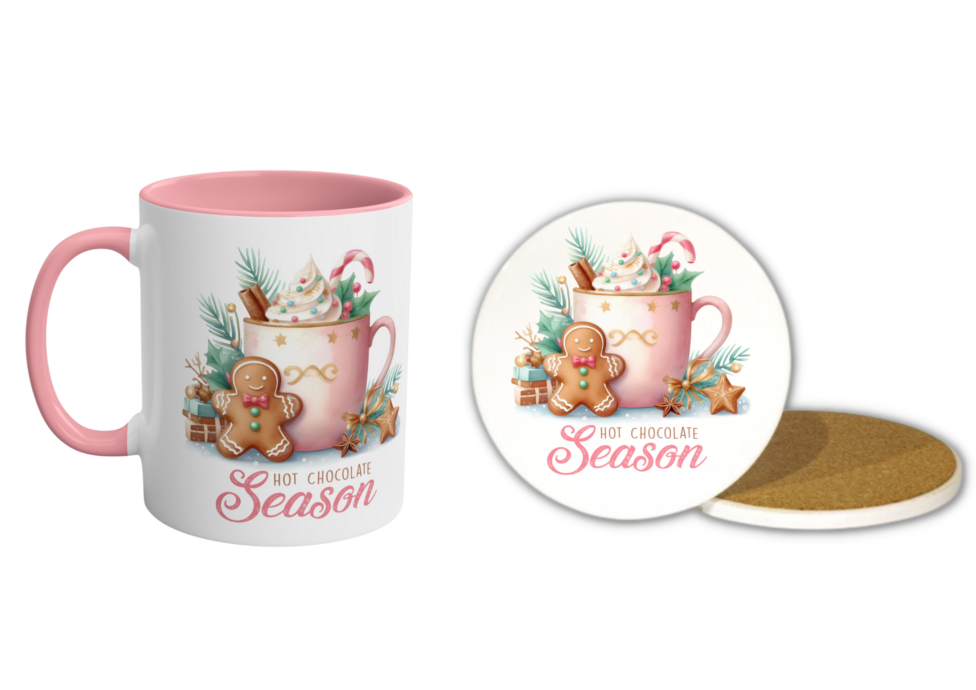 Personalised Pink Hot Chocolate Season Christmas Mug