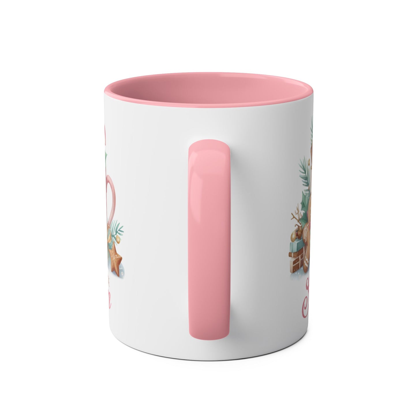 Handle Personalised Pink Hot Chocolate Season Christmas Mug