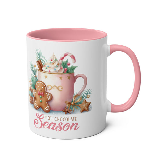 right Personalised Pink Hot Chocolate Season Christmas Mug