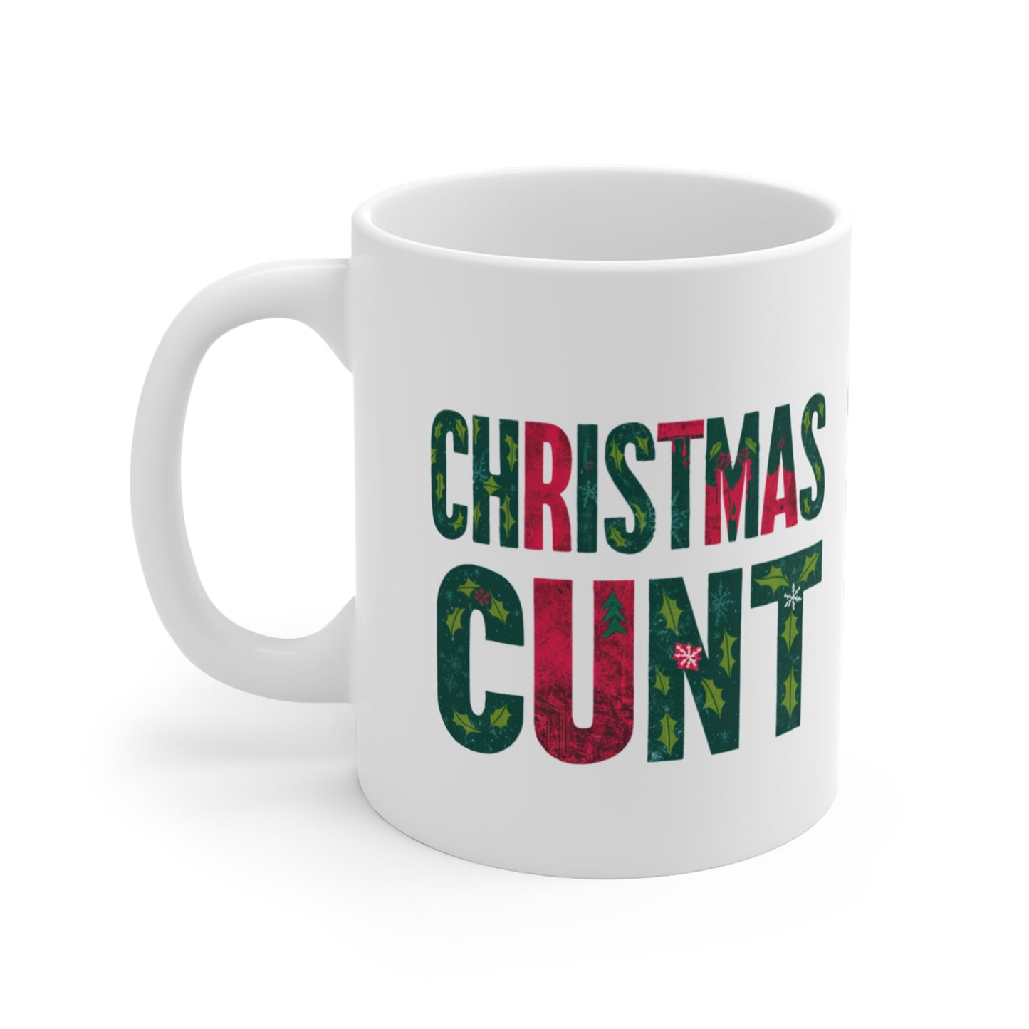 Left Personalised Rude Christmas Cunt Mug