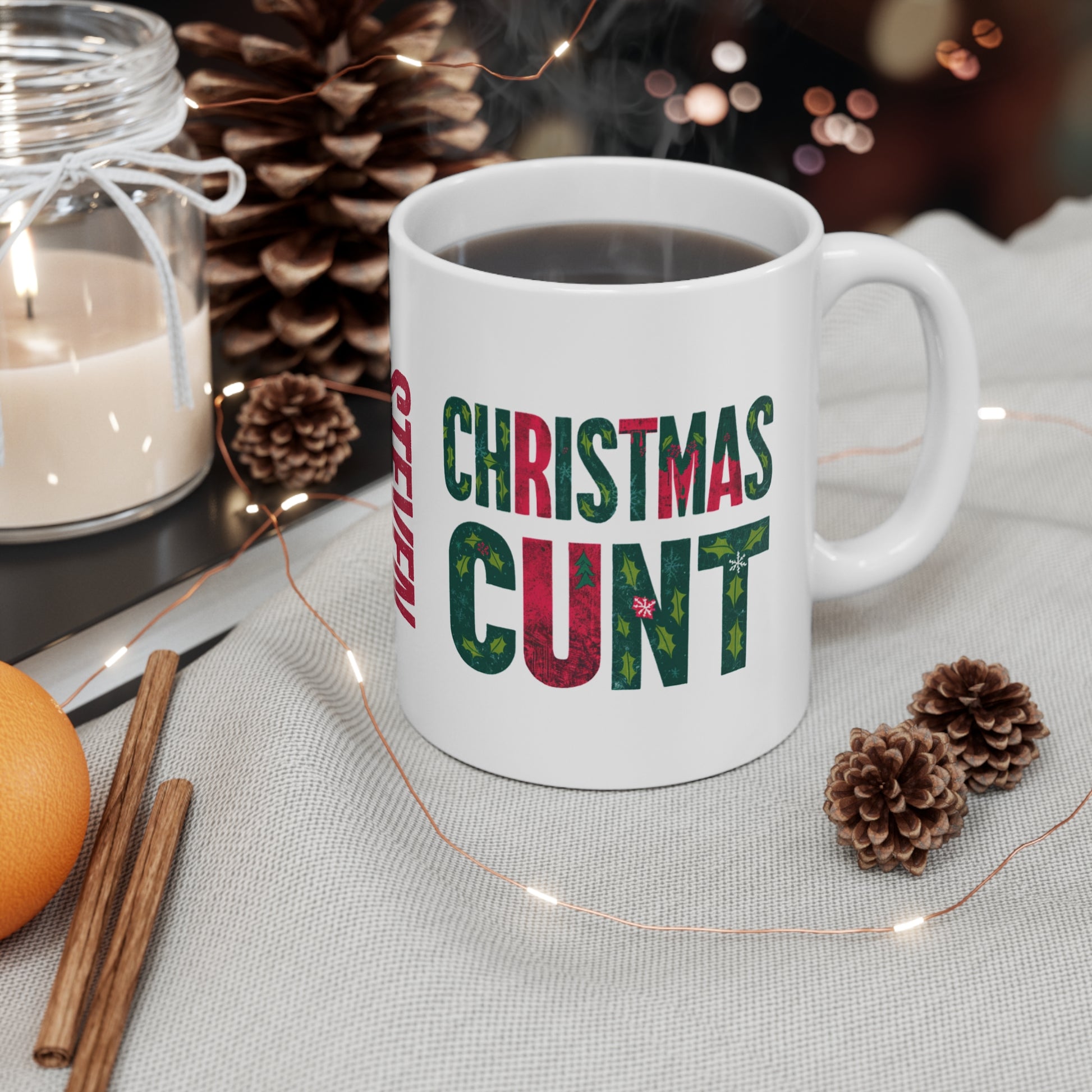 Context Personalised Rude Christmas Cunt Mug