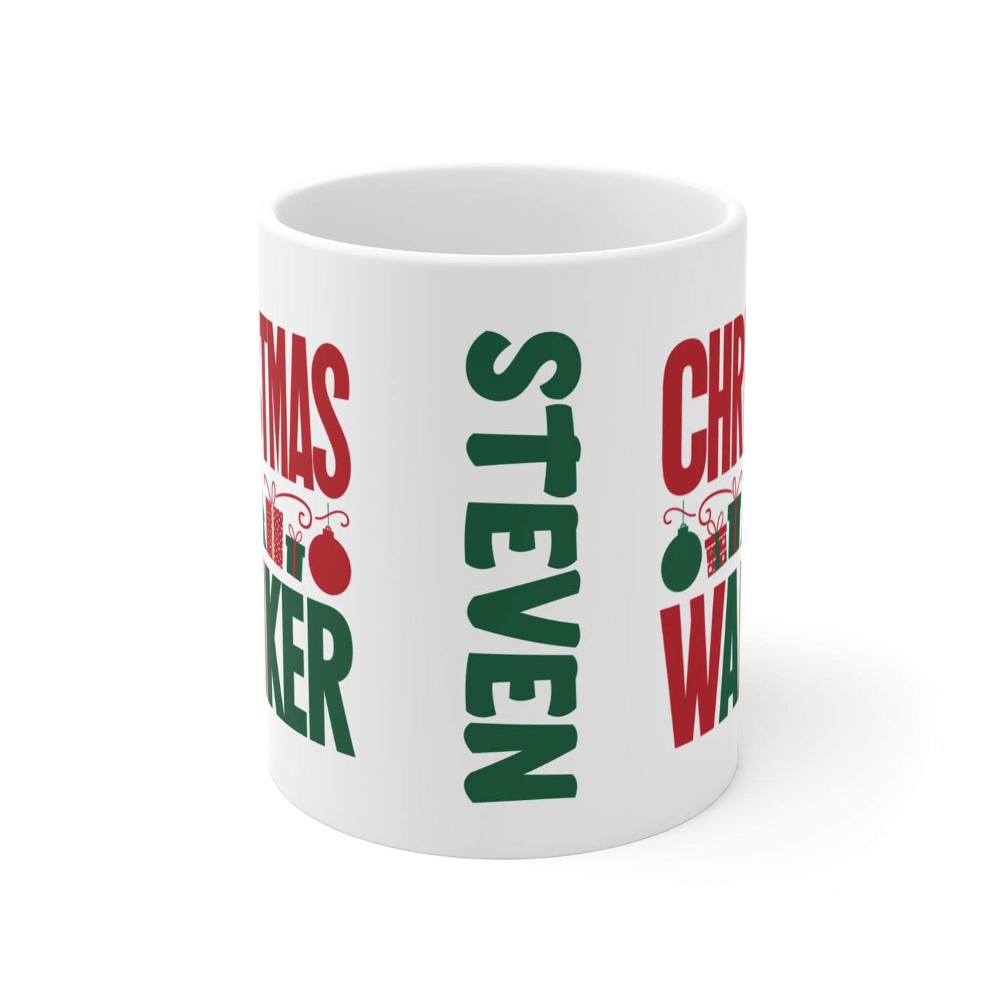 Front Personalised Rude Christmas Wanker Christmas Mug