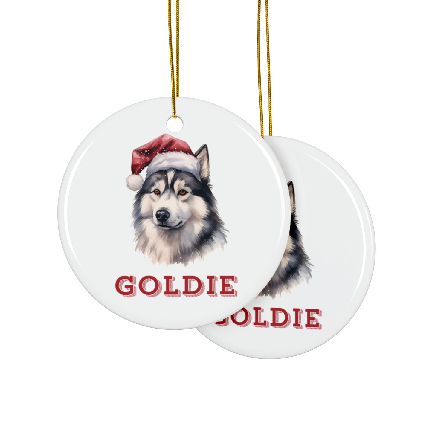 Context Personalised Siberian Huskey Christmas Tree Bauble