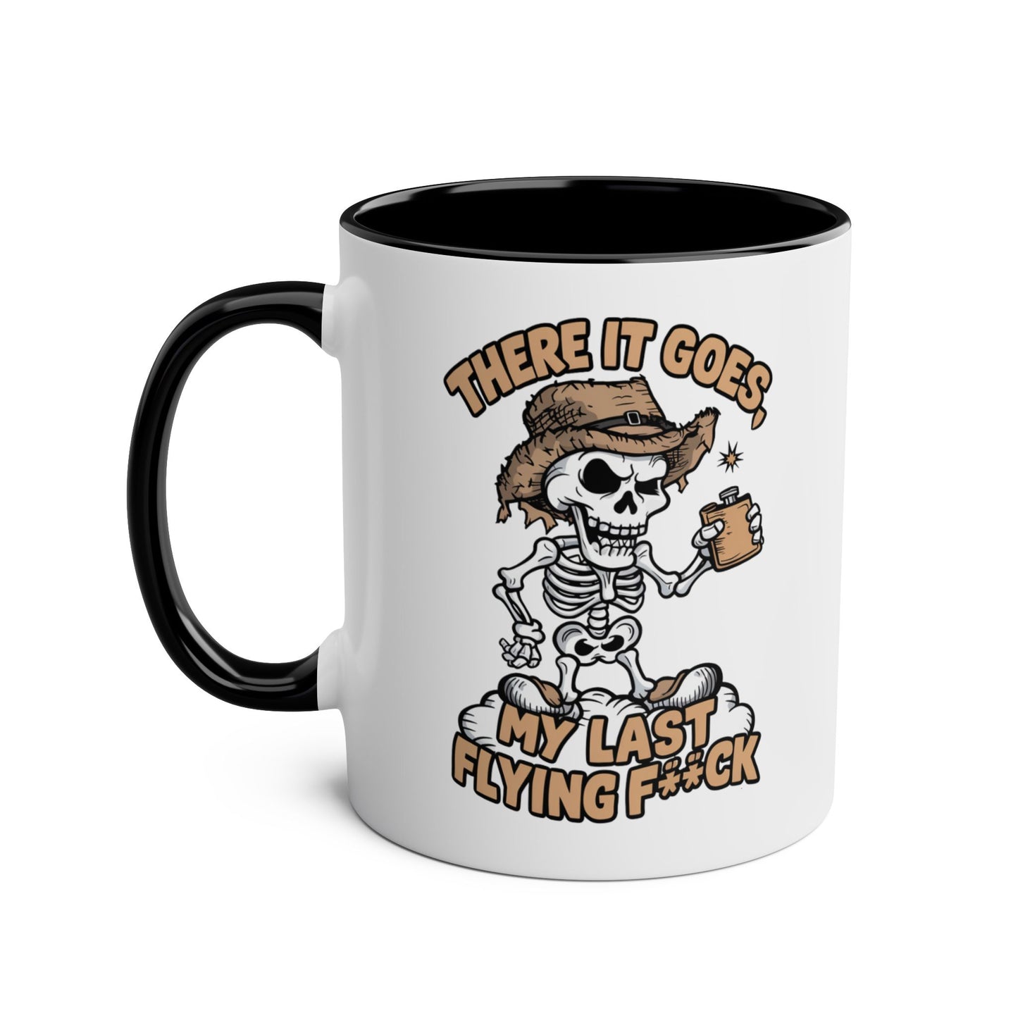 Left Personalised Skeleton Mug There It Goes My Last Flying F**K