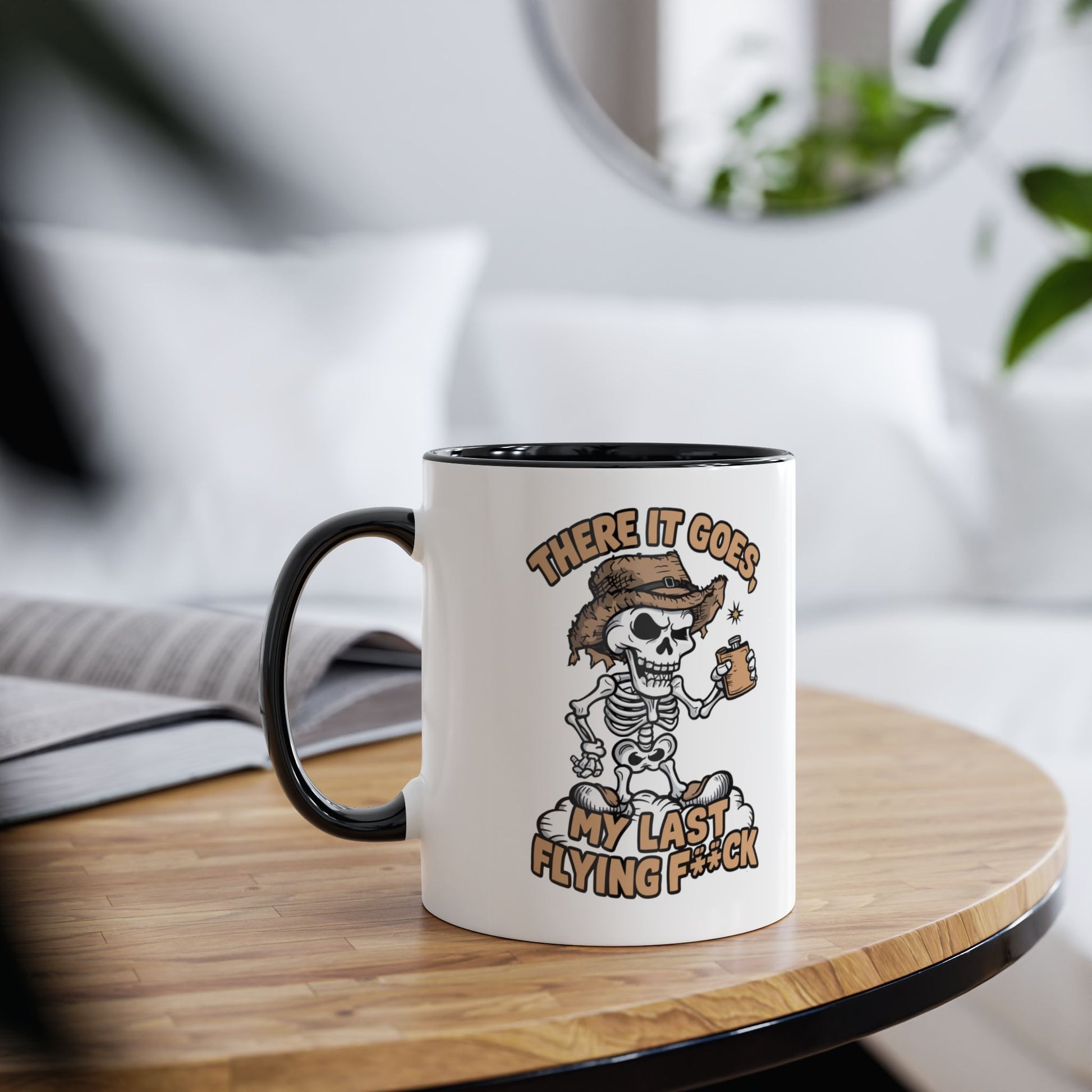 Context Personalised Skeleton Mug There It Goes My Last Flying F**K