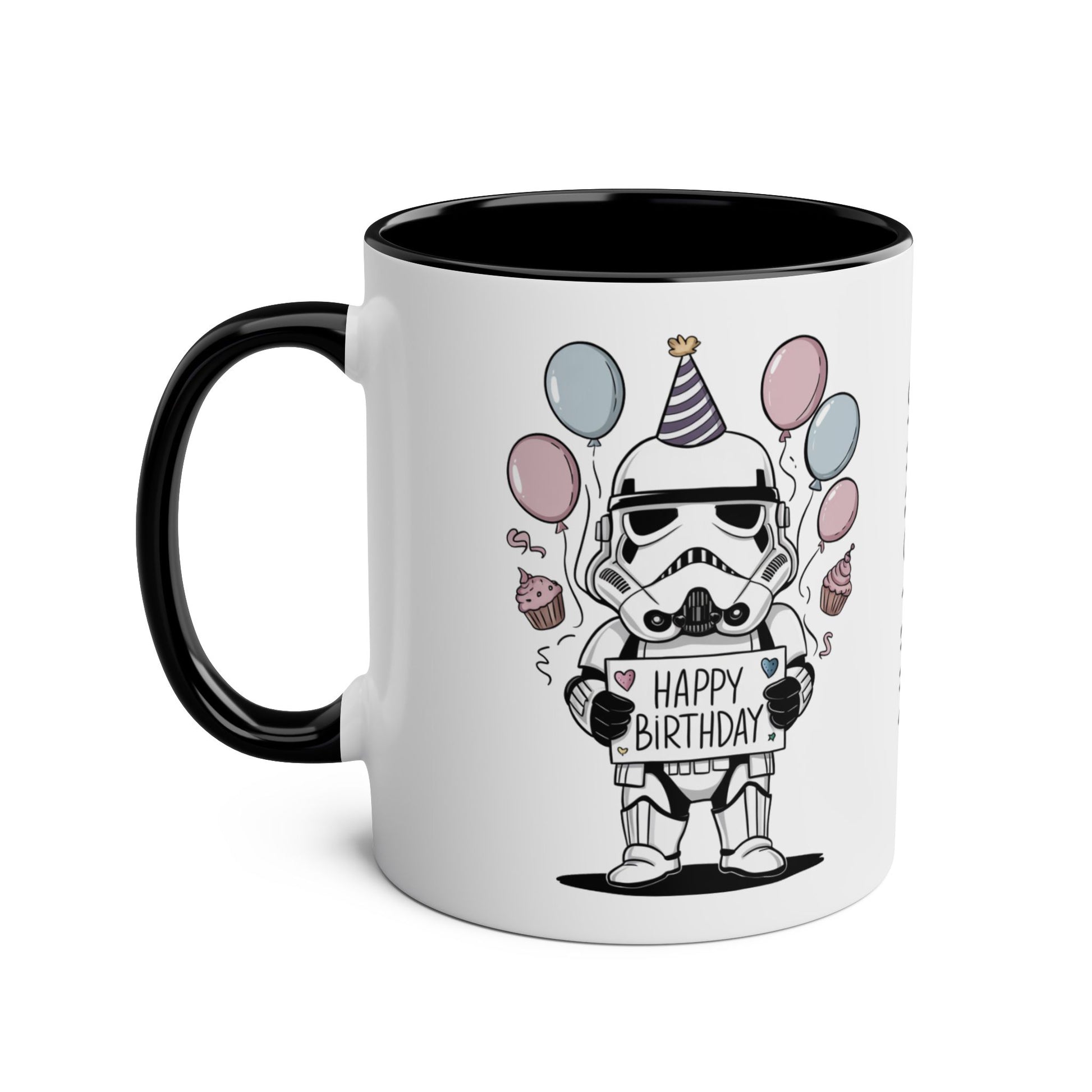 Left Side Personalised Stormtrooper Birthday Mug Black