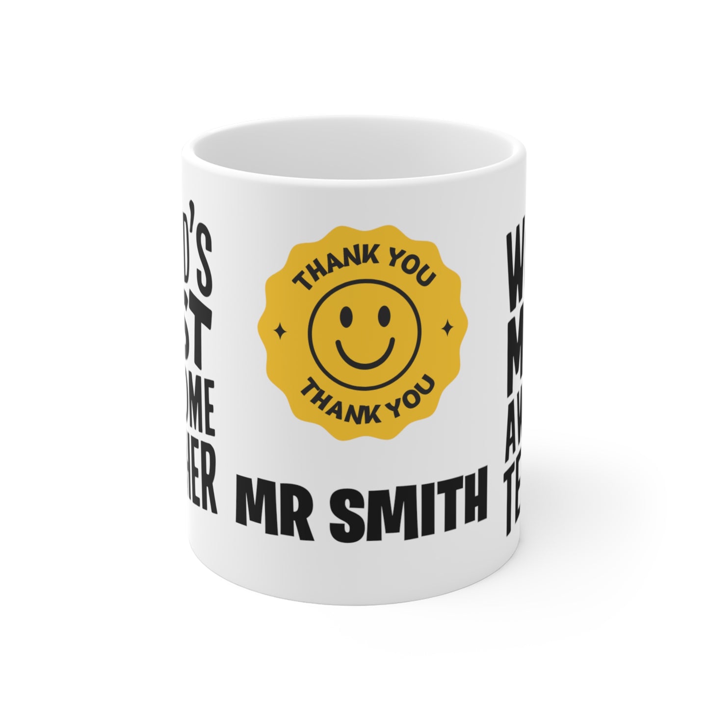 front view Personalised World's Most Awesome Teacher Mug