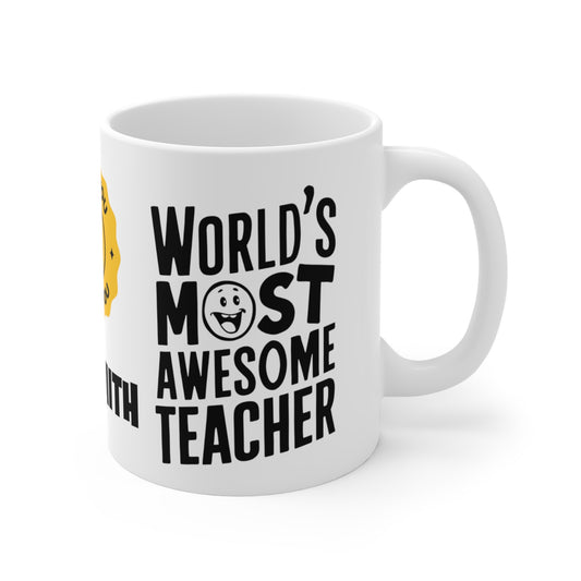 right side Personalised World's Most Awesome Teacher Mug