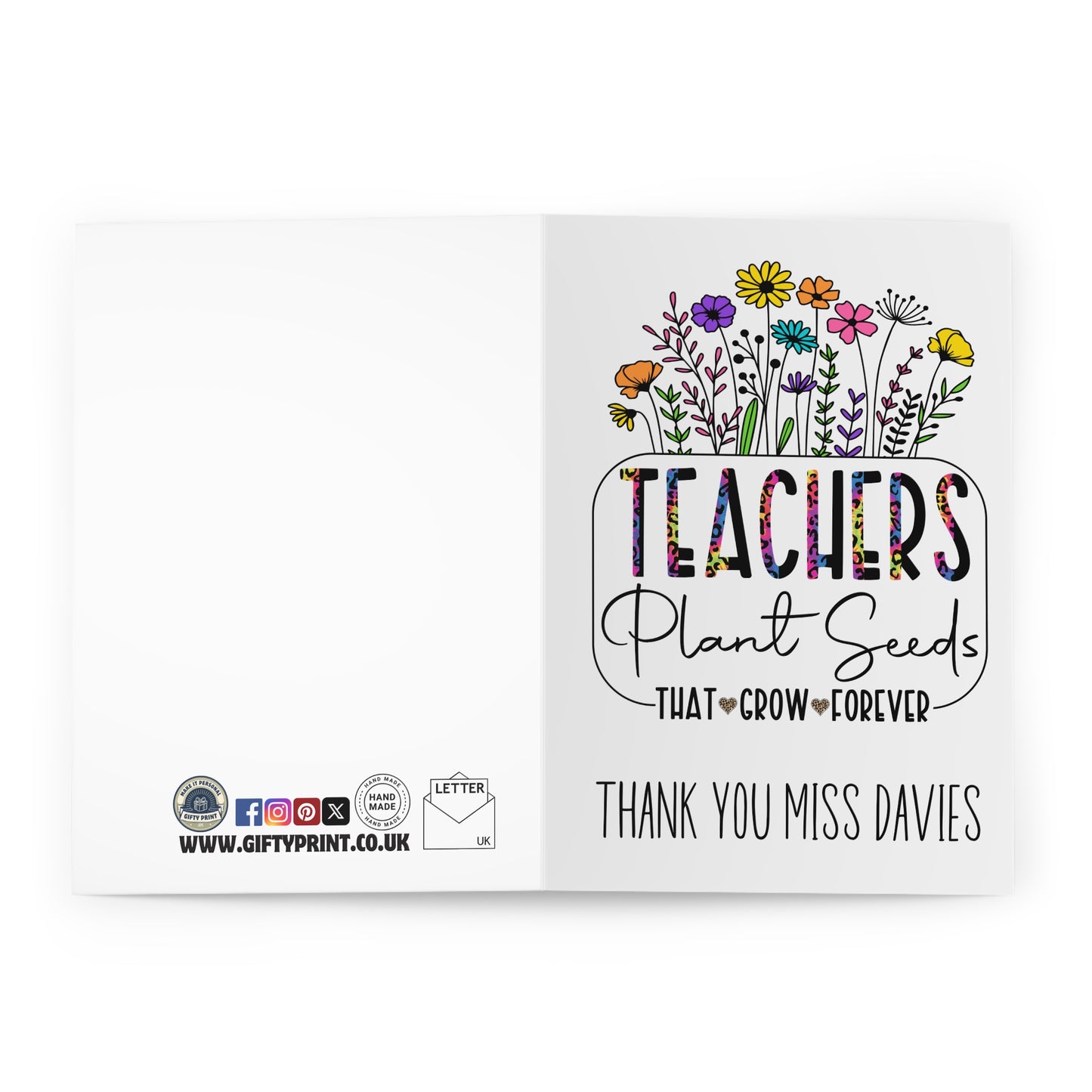 open view Personalised Teachers Plant Seed That Grow Forever Card