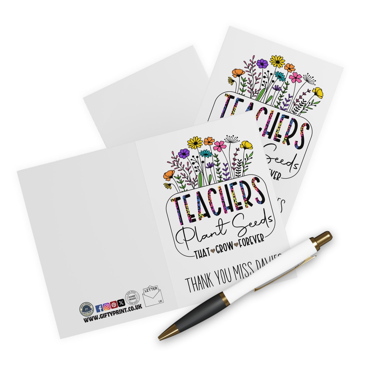 open Personalised Teachers Plant Seed That Grow Forever Card