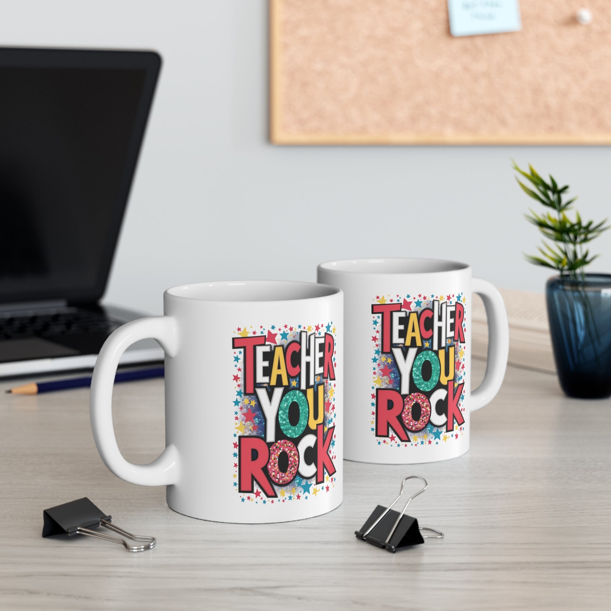 Context Personalised Teacher You Rock Mug Stars