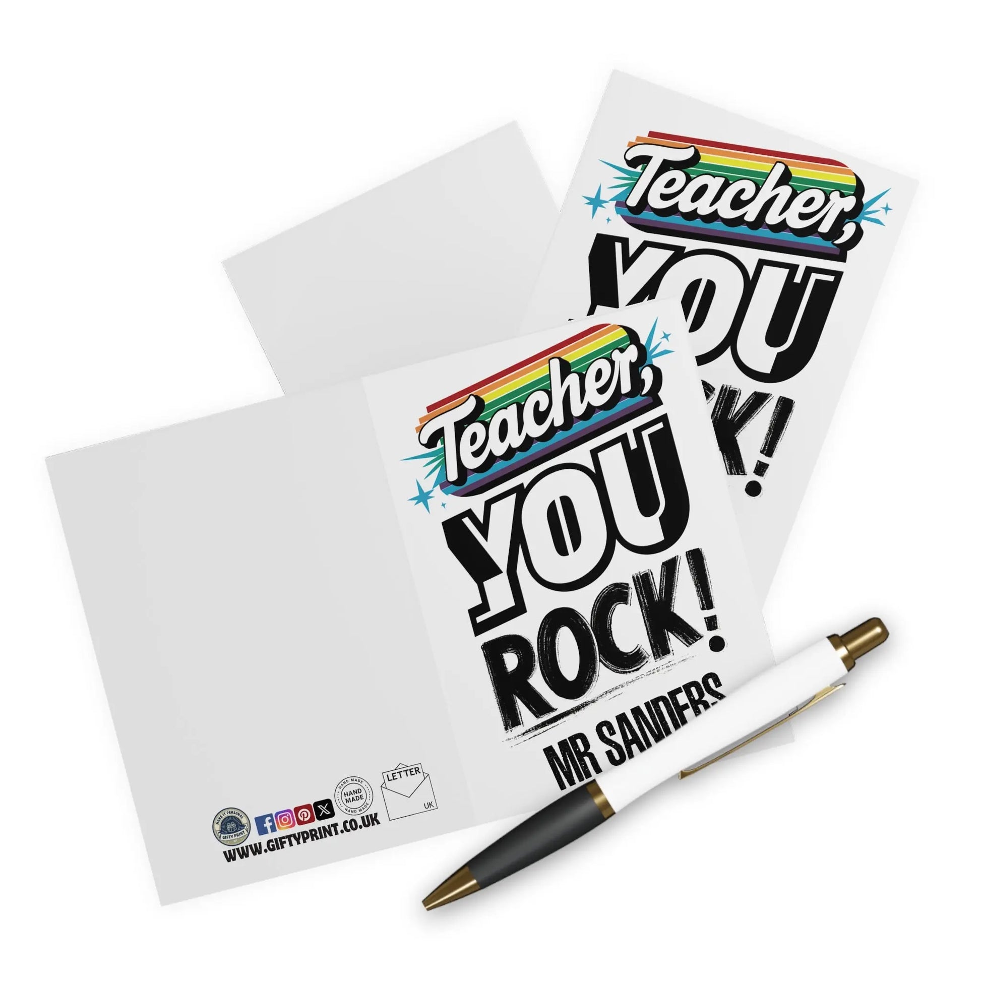 context Personalised Teacher You Rock Card