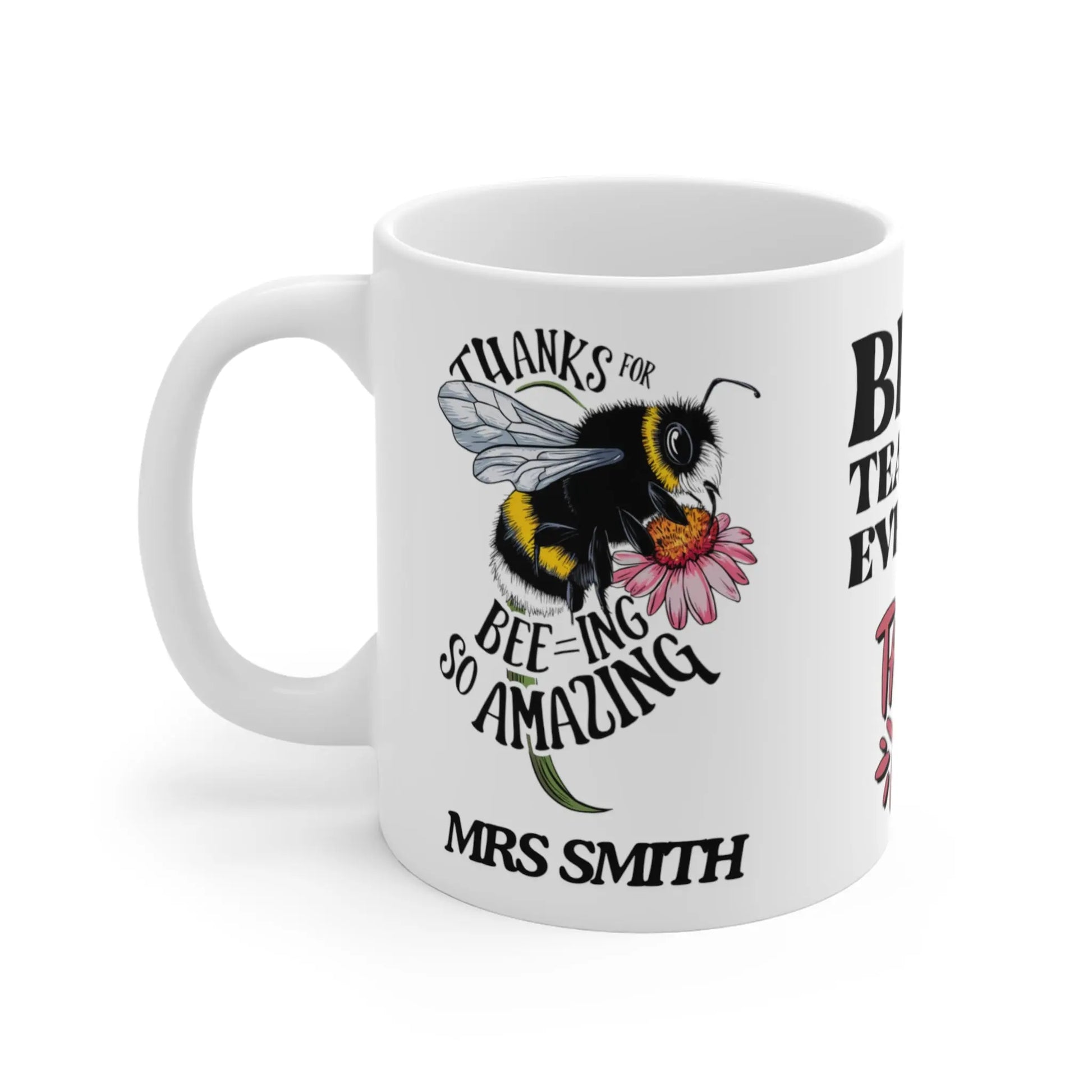 left Personalised Thanks For Bee-ing So Amazing Teacher Mug