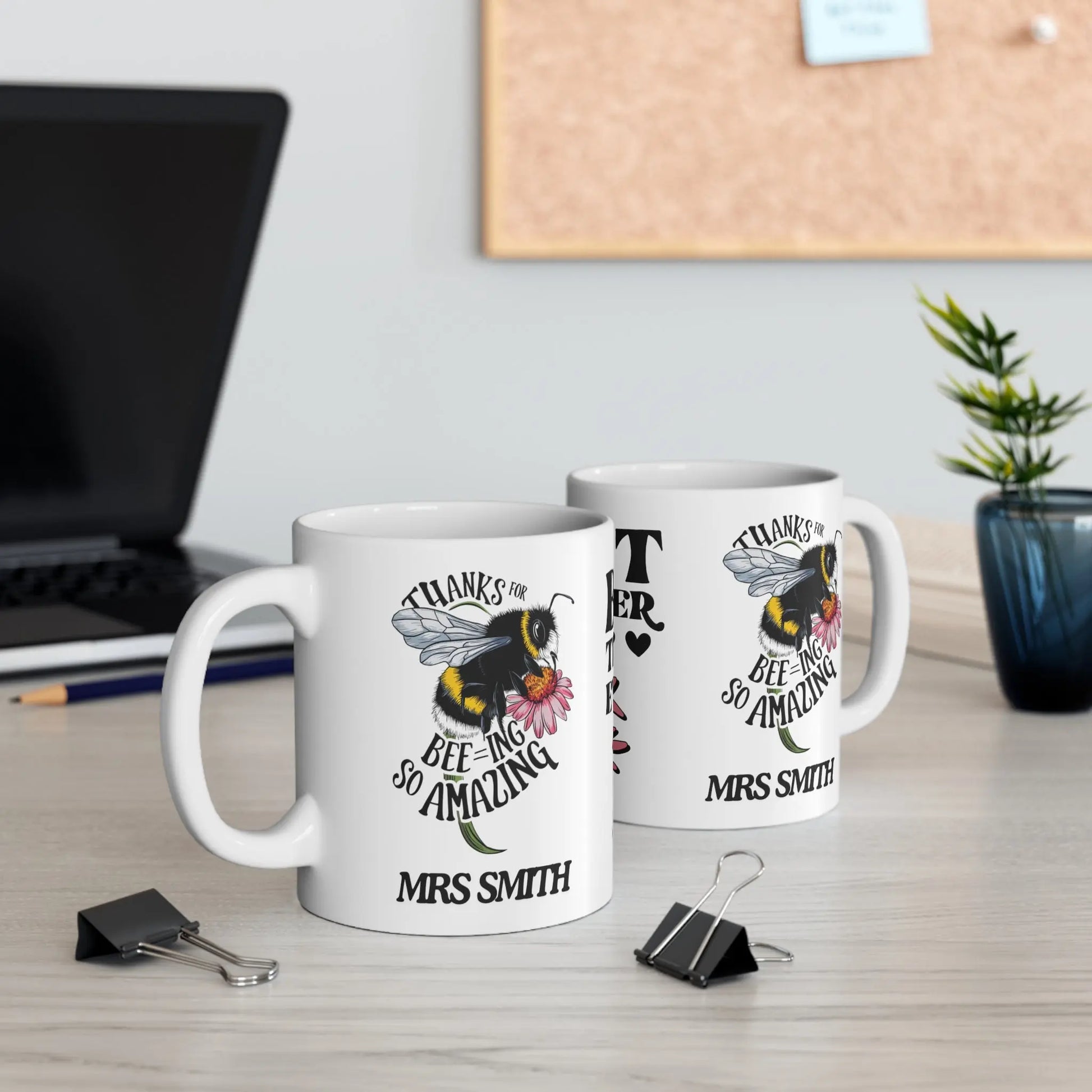 Context Personalised Thanks For Bee-ing So Amazing Teacher Mug